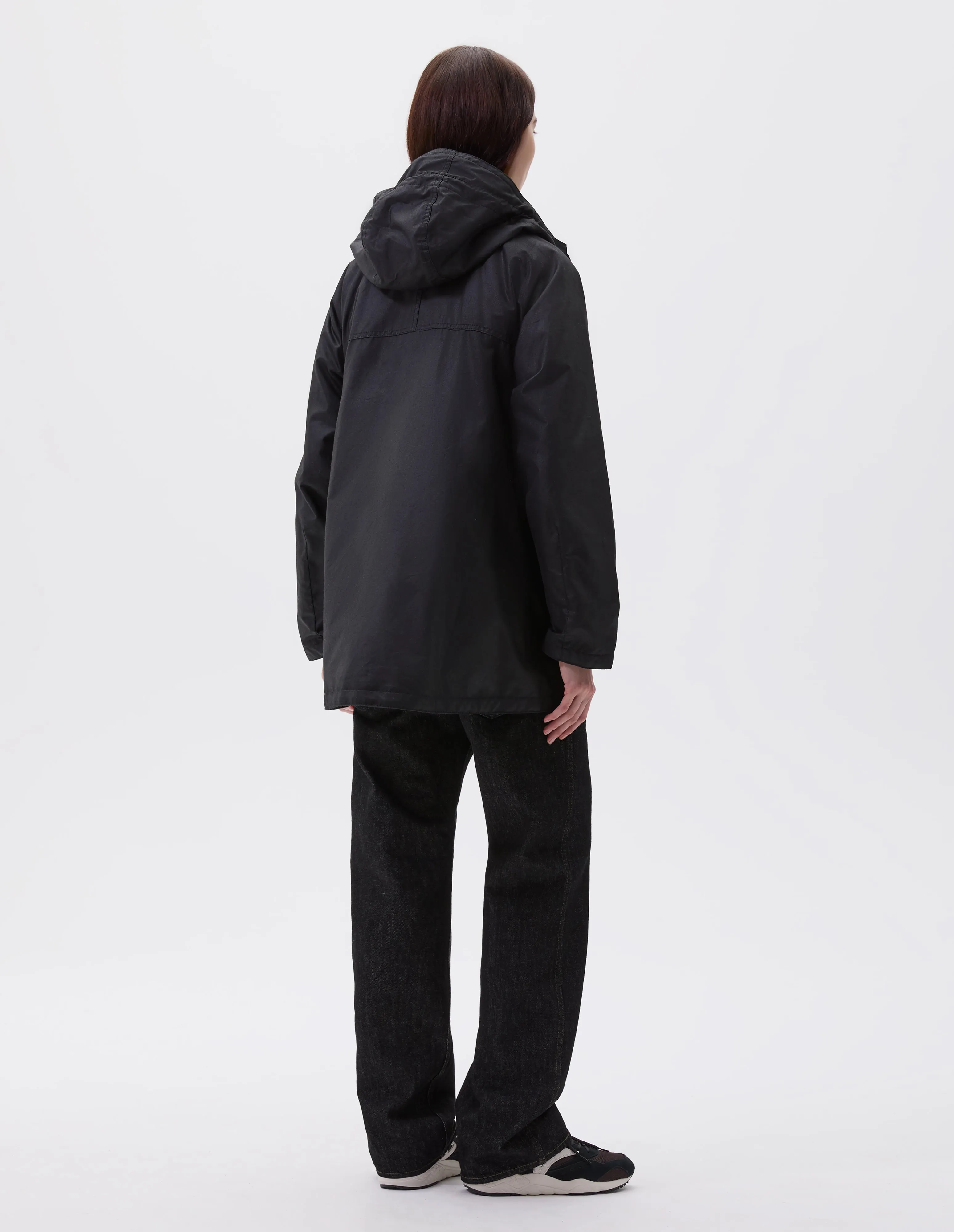 STAND COLLAR PARKA | WAXED COTTON | BLACK sold by Margaret Howell product image thumbnail 4