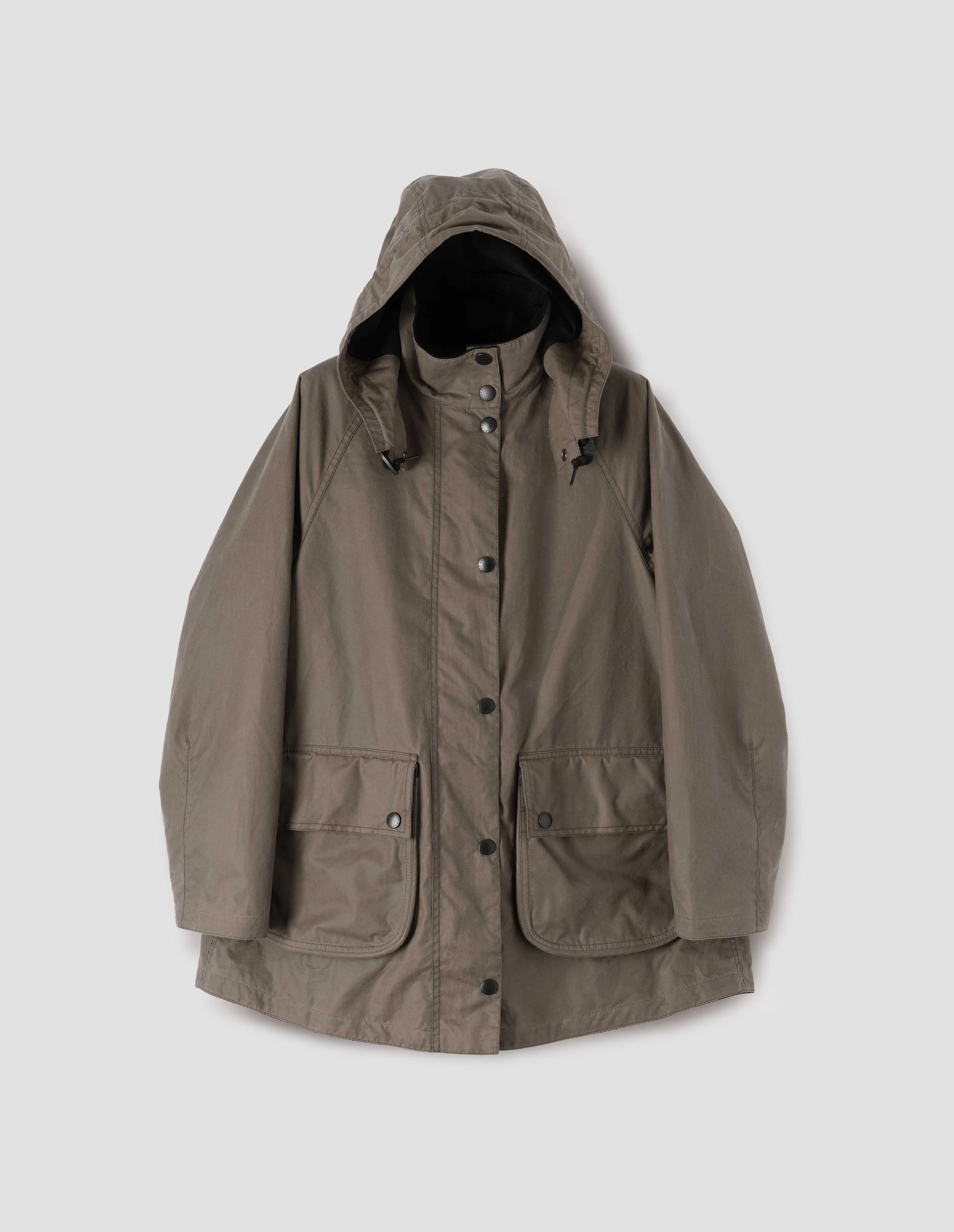 STAND COLLAR PARKA | WAXED COTTON | KELP sold by Margaret Howell product image thumbnail 5