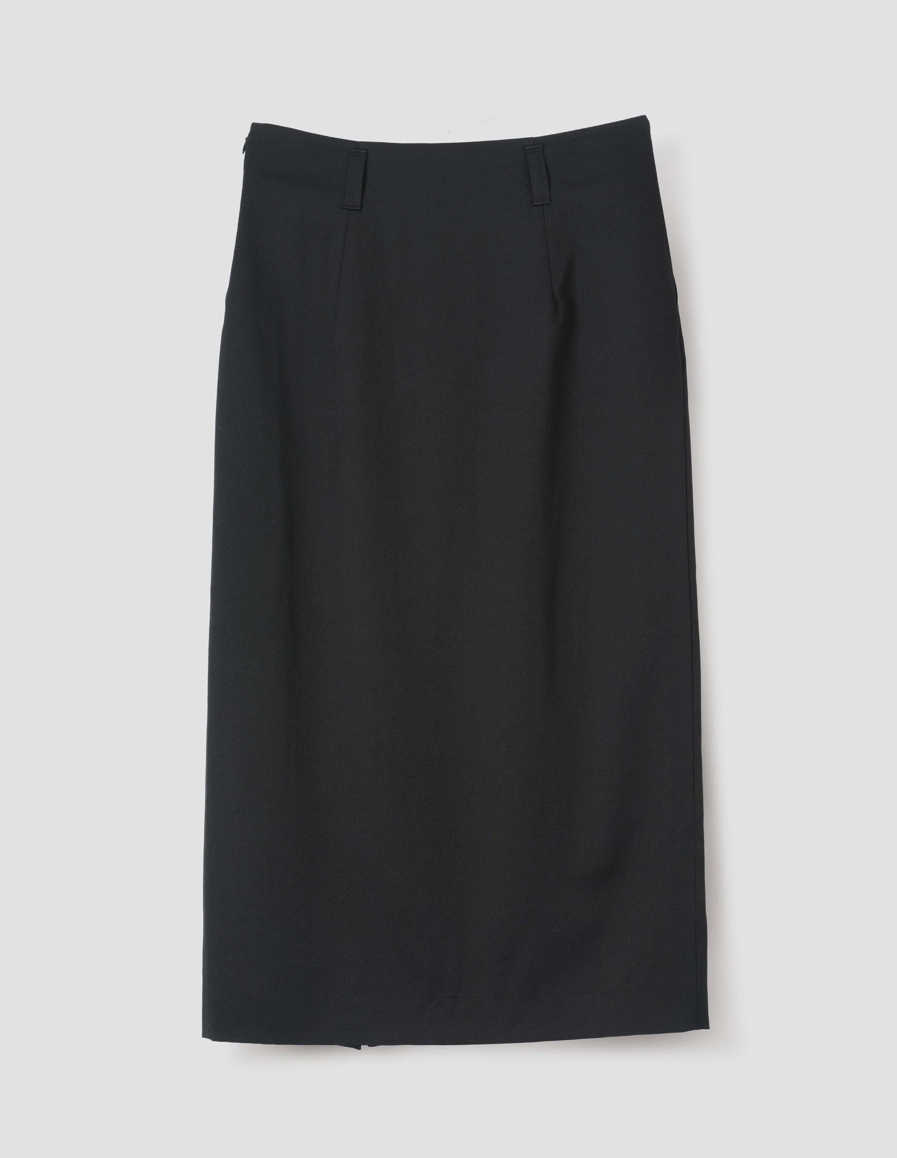 MIDI VENT SKIRT | FLUID WOOL TWILL | BLACK sold by Margaret Howell product image thumbnail 4