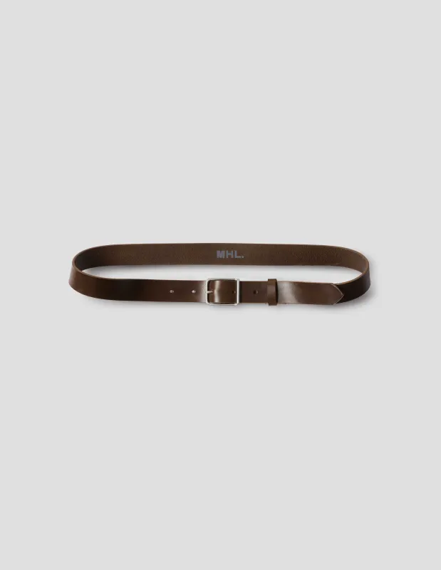 MHL. KEEPER BUCKLE BELT | LEATHER | DARK BROWN sold by Margaret Howell