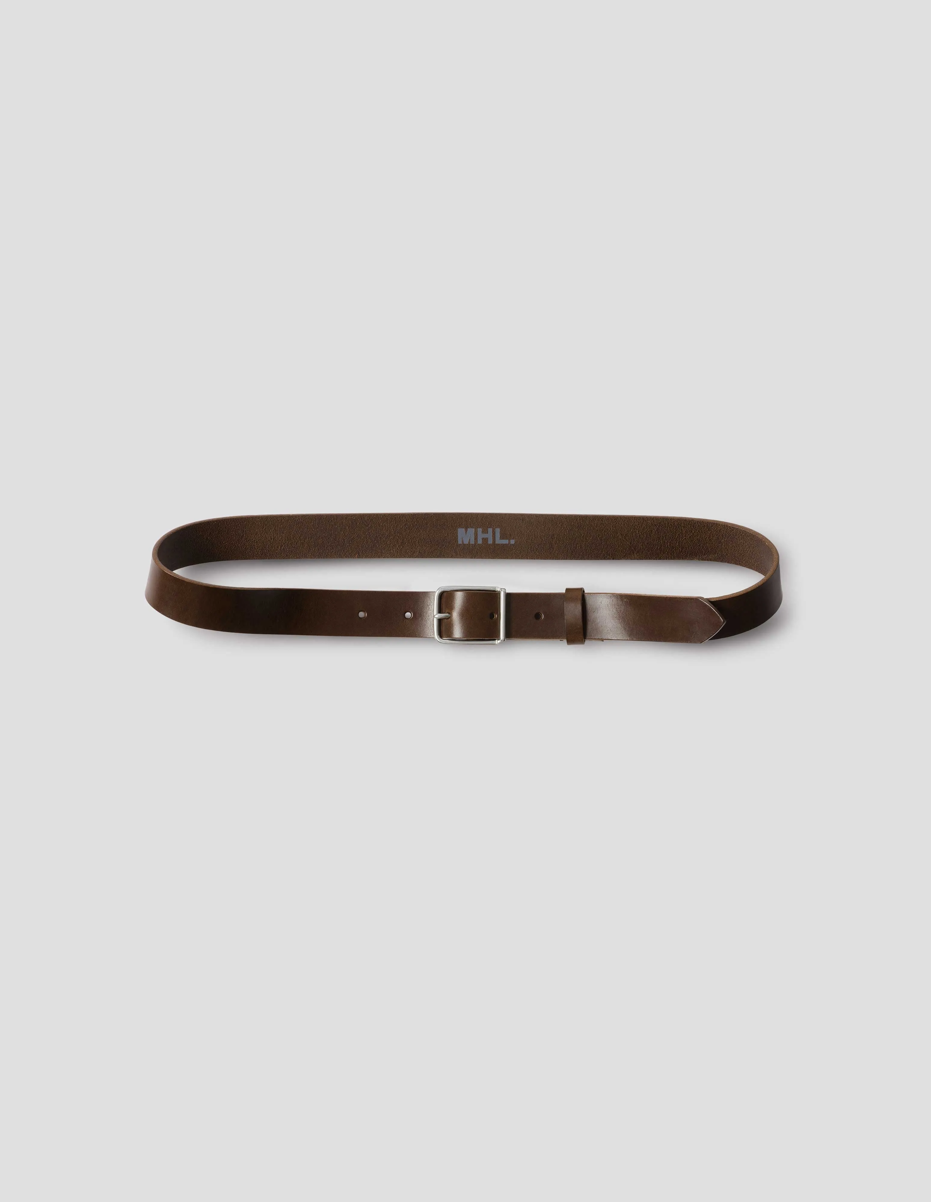 MHL. KEEPER BUCKLE BELT | LEATHER | DARK BROWN sold by Margaret Howell