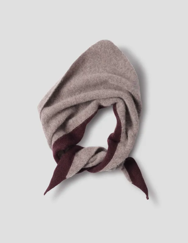MHL. TIPPED SCOUT SCARF | LAMBSWOOL | PEBBLE / MAHOGANY sold by Margaret Howell