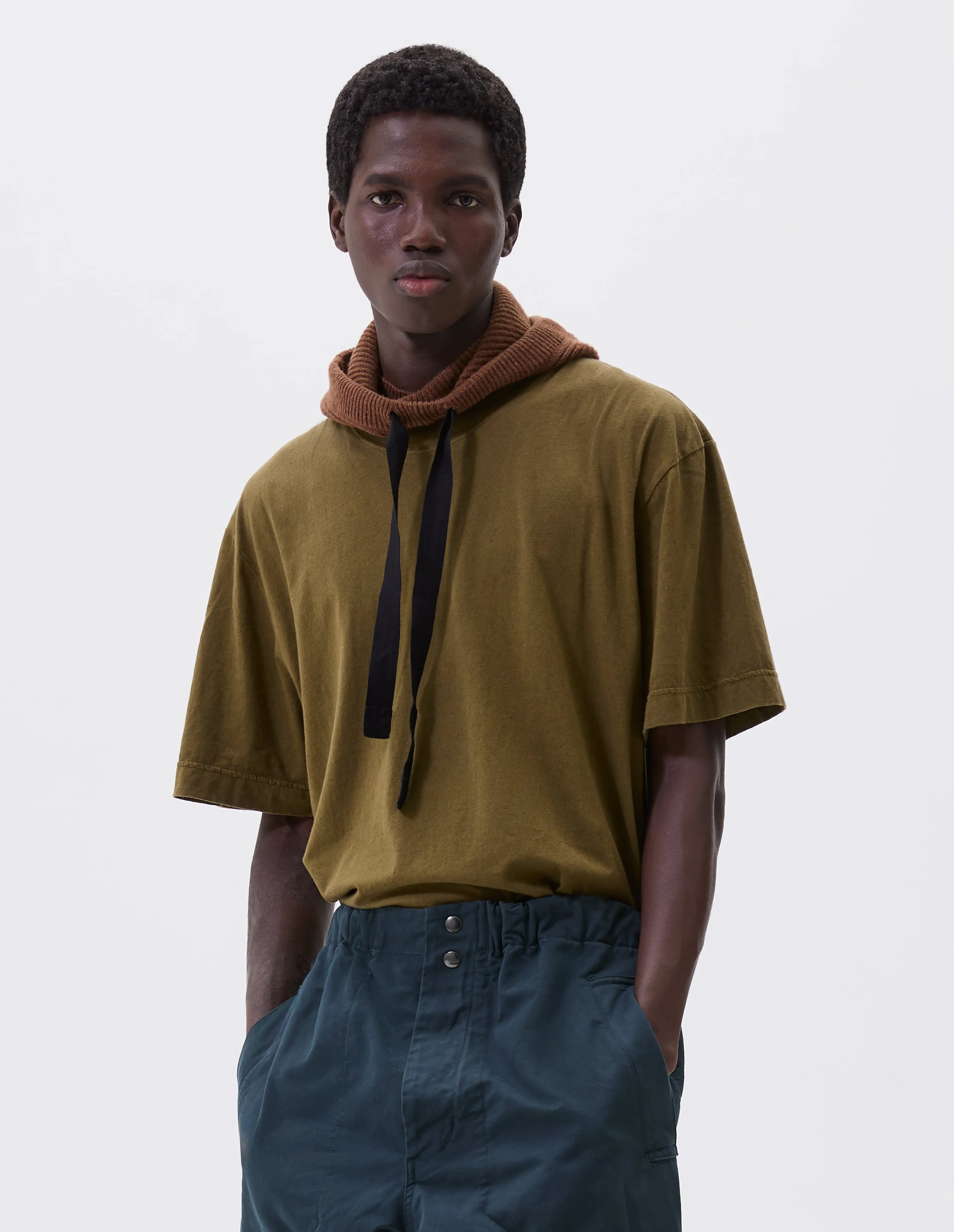 MHL. KNITTED HOOD | LAMBSWOOL | CONKER sold by Margaret Howell product image thumbnail 3