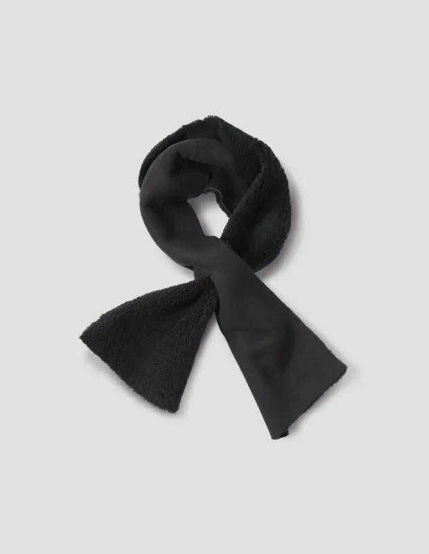 SHEARLING SCARF | CURLY MERINO SHEARLING | BLACK sold by Margaret Howell