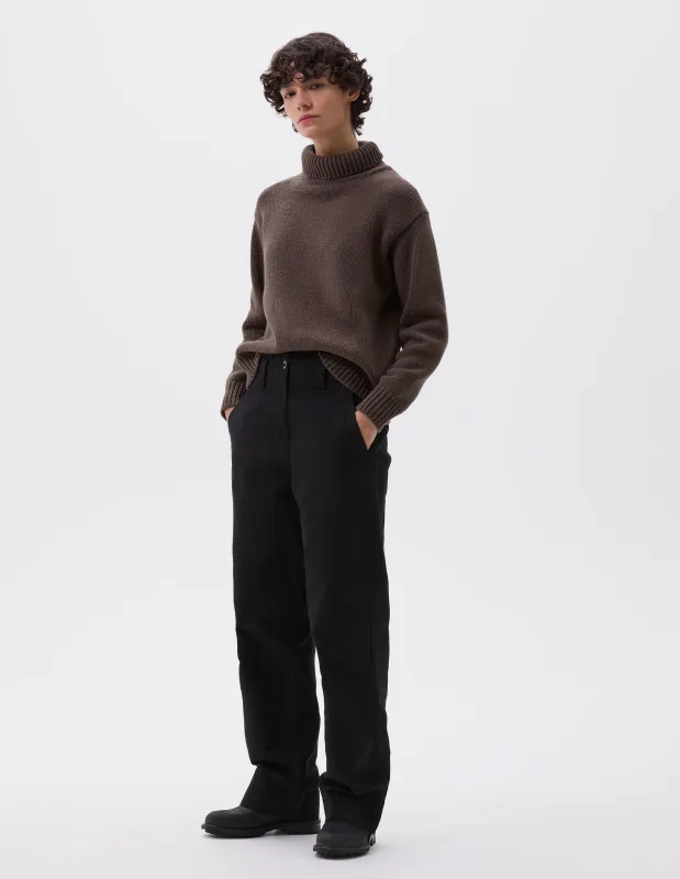 MHL. SLANT POCKET TROUSERS | DOUBLE TWISTED COTTON CANVAS | BLACK sold by Margaret Howell