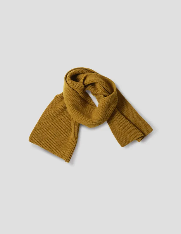 SIMPLE RIB SCARF | SOFT SPUN WOOL | MUSTARD sold by Margaret Howell