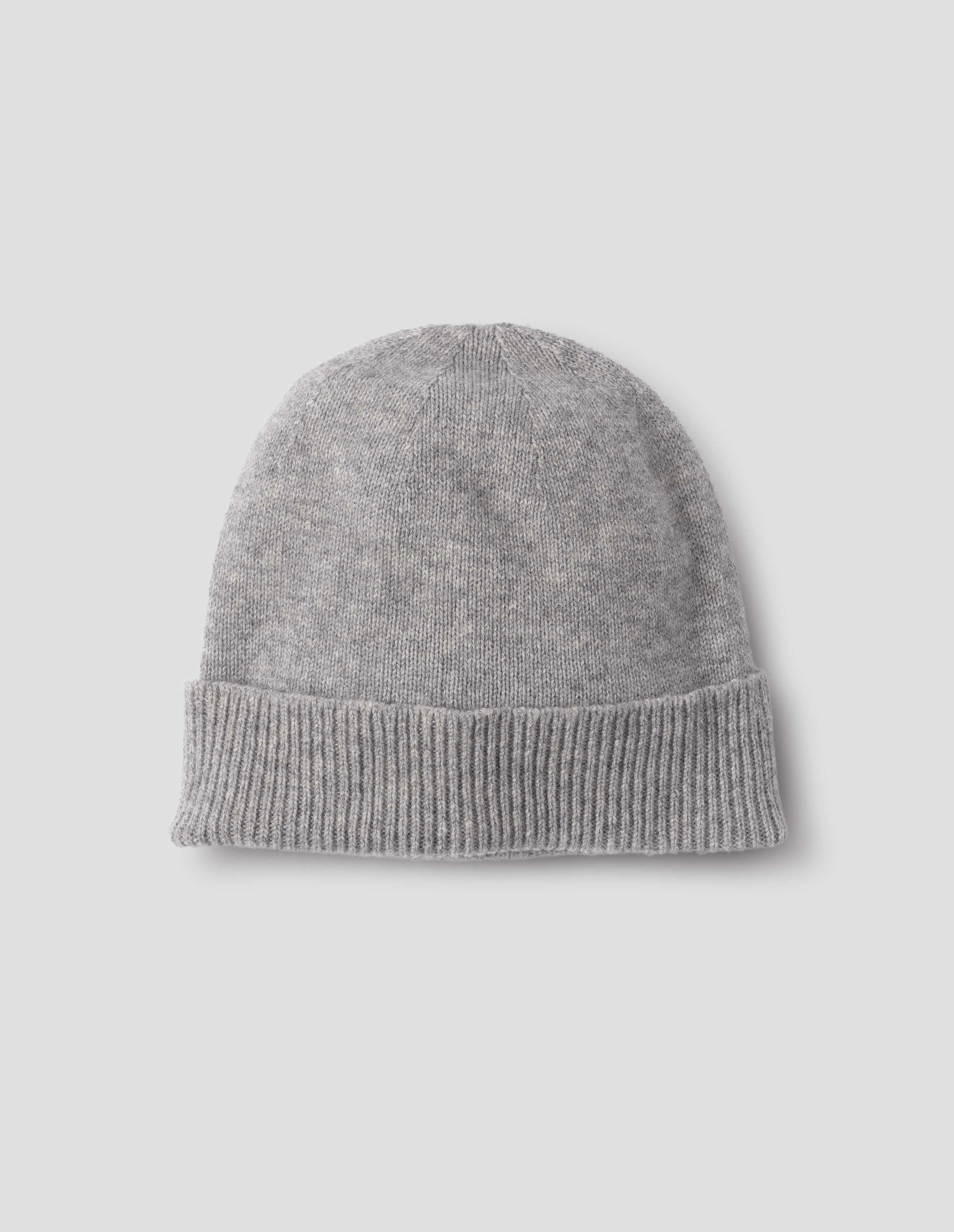 FINE GAUGE BEANIE | RECYCLED CASHMERE | GREY MELANGE sold by Margaret Howell
