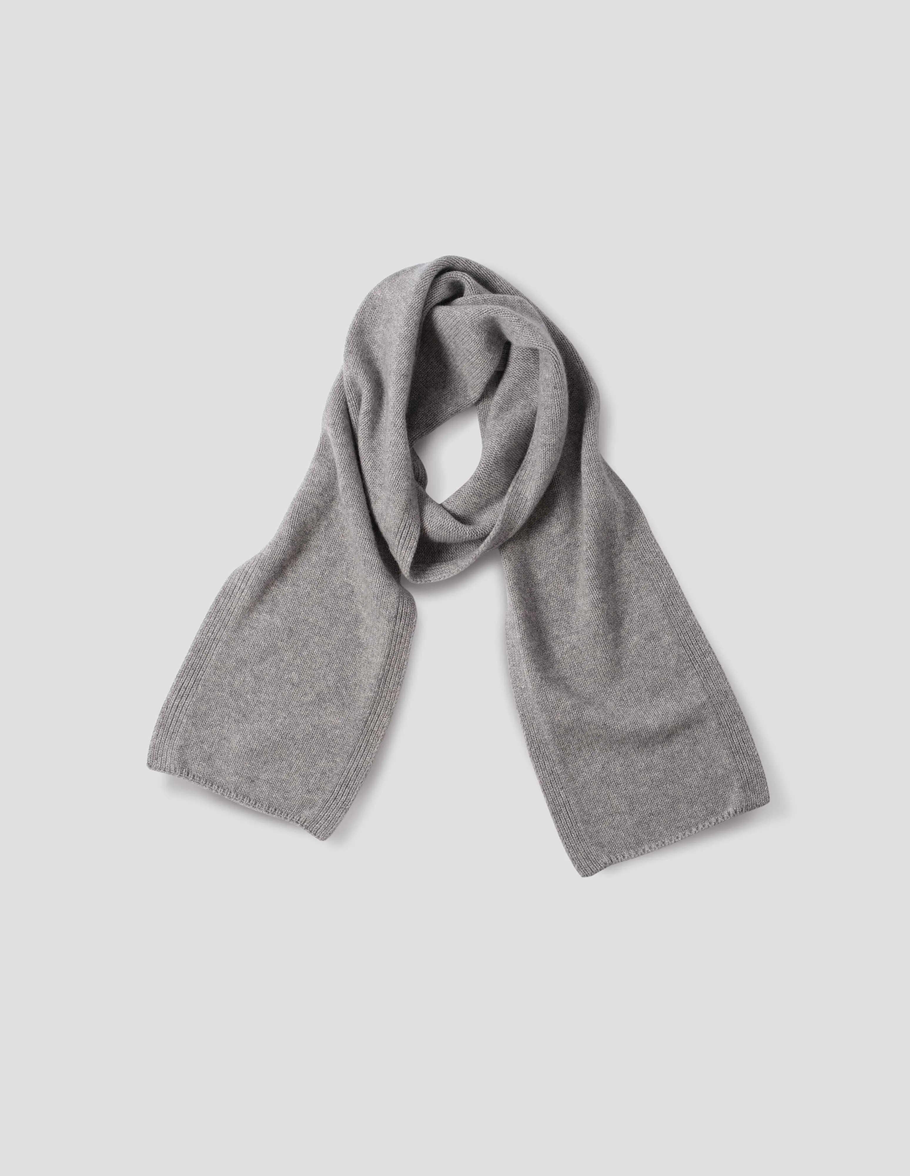 PLAIN CAST OFF EDGE SCARF | RECYCLED CASHMERE | GREY MELANGE sold by Margaret Howell