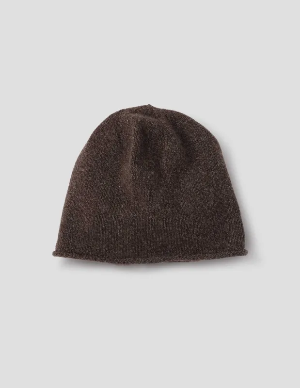 LIGHTWEIGHT BEANIE | YAK WOOL CASHMERE BLEND | COFFEE TWIST sold by Margaret Howell