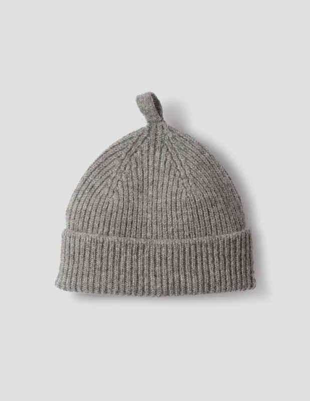 MHL. SIMPLE RIBBED BEANIE | BRITISH WOOL | SCHOOL GREY sold by Margaret Howell