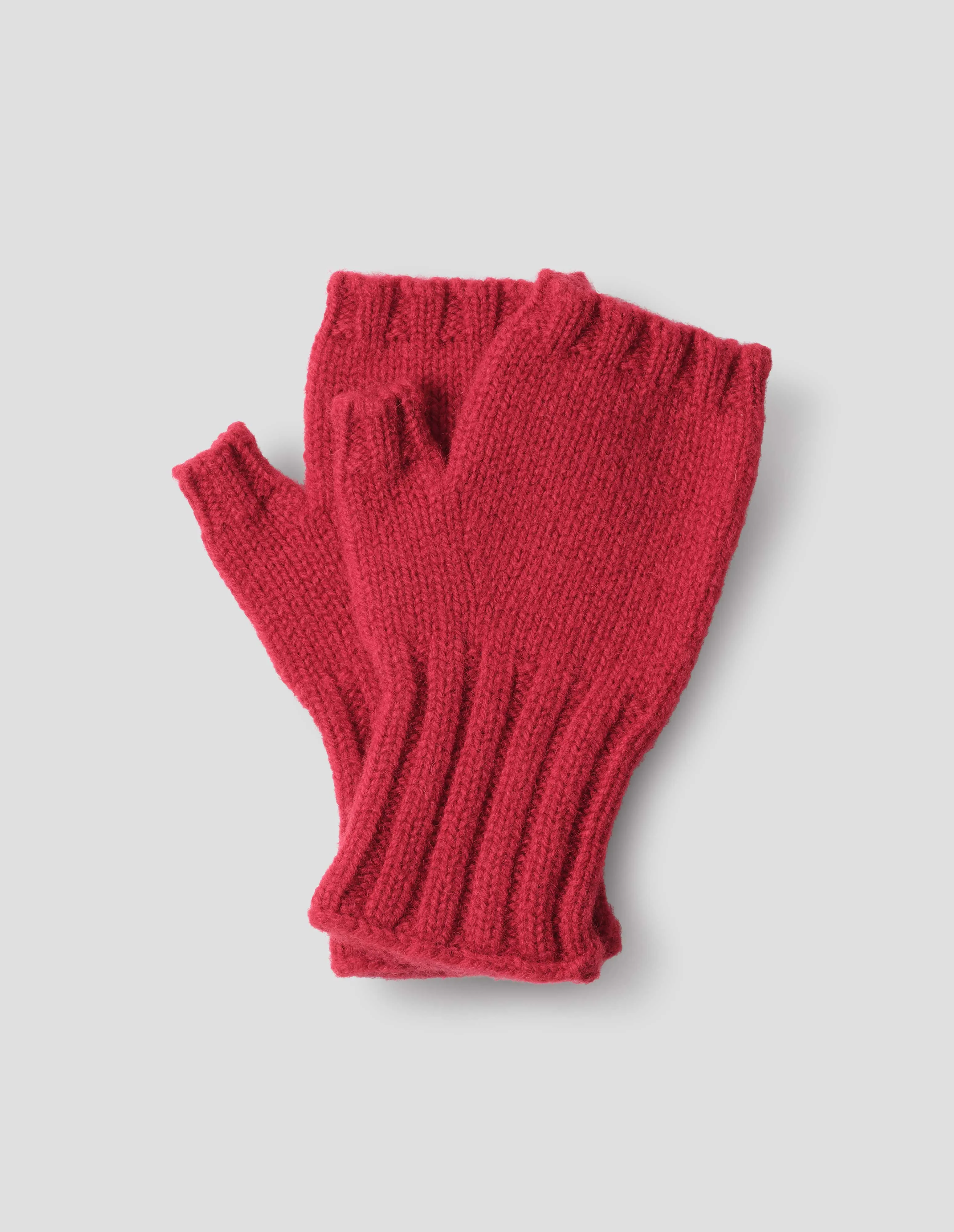 MHL. CHUNKY FINGERLESS GLOVE | REAL SHETLAND WOOL | RED sold by Margaret Howell
