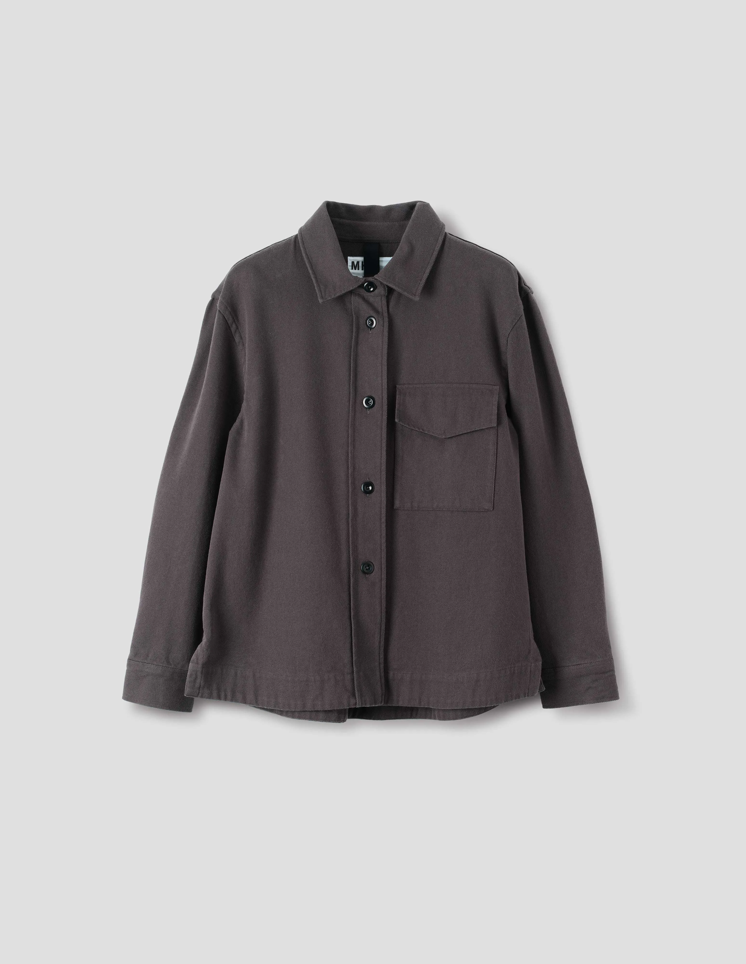 MHL. SINGLE POCKET OVERSHIRT | COTTON WOOL DRILL | GRAPHITE sold by Margaret Howell product image thumbnail 4