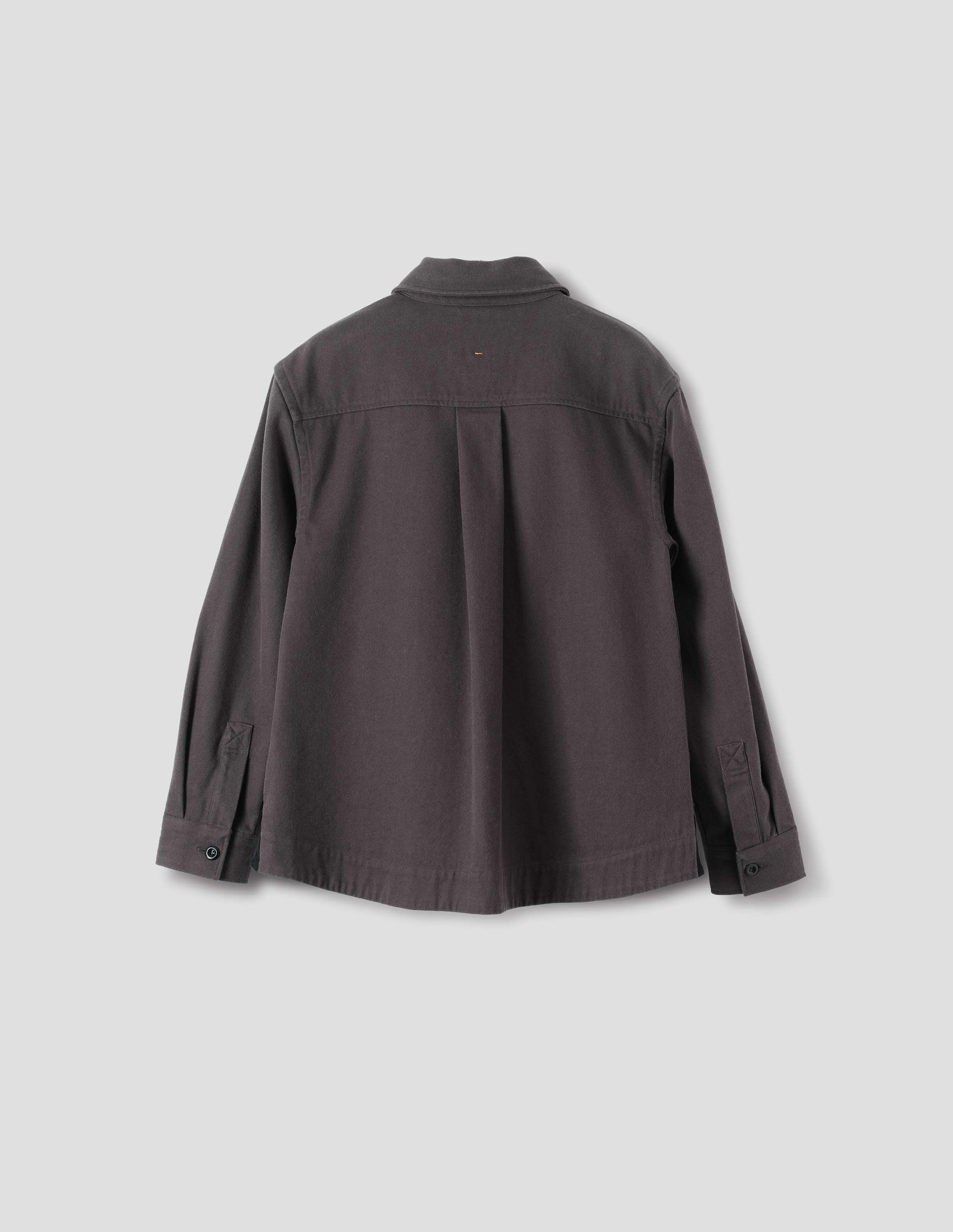 MHL. SINGLE POCKET OVERSHIRT | COTTON WOOL DRILL | GRAPHITE sold by Margaret Howell product image thumbnail 5