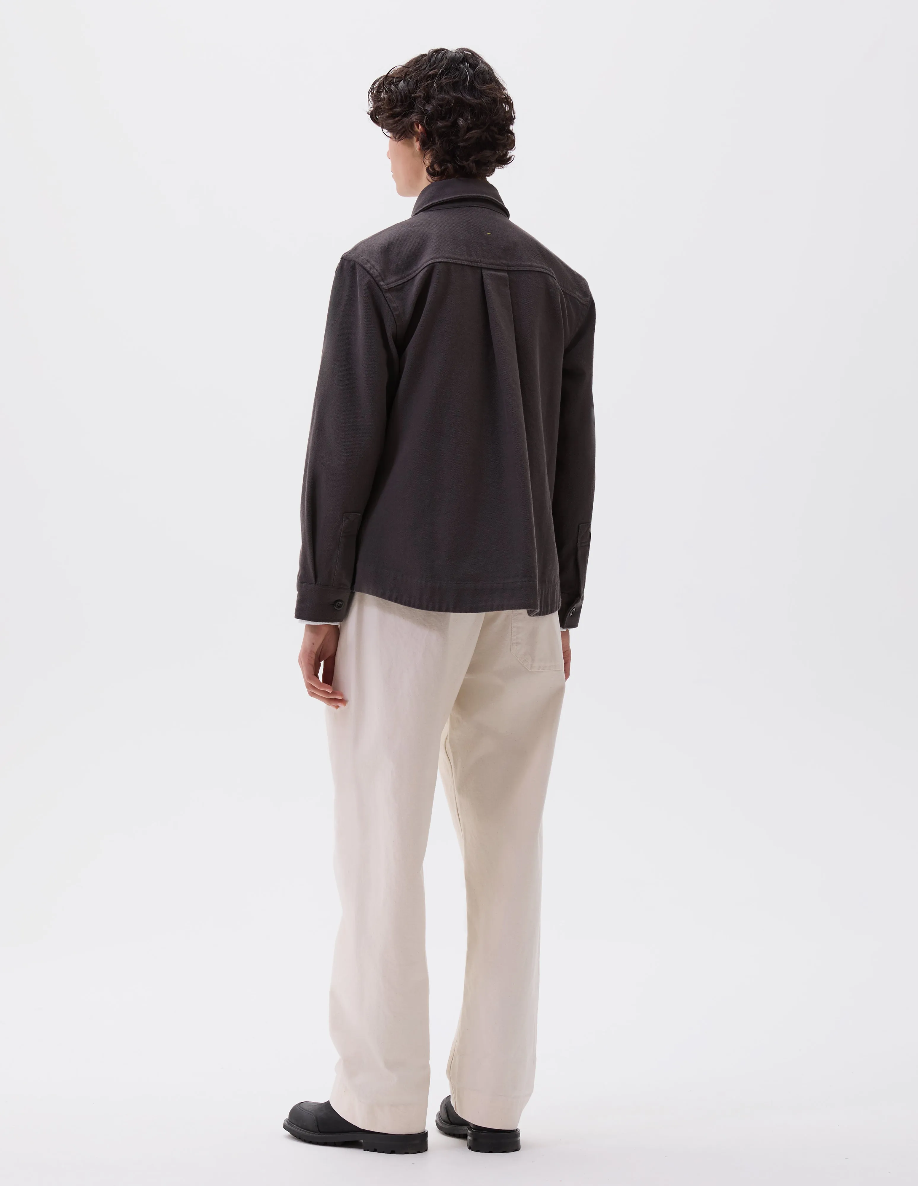 MHL. SINGLE POCKET OVERSHIRT | COTTON WOOL DRILL | GRAPHITE sold by Margaret Howell product image thumbnail 3