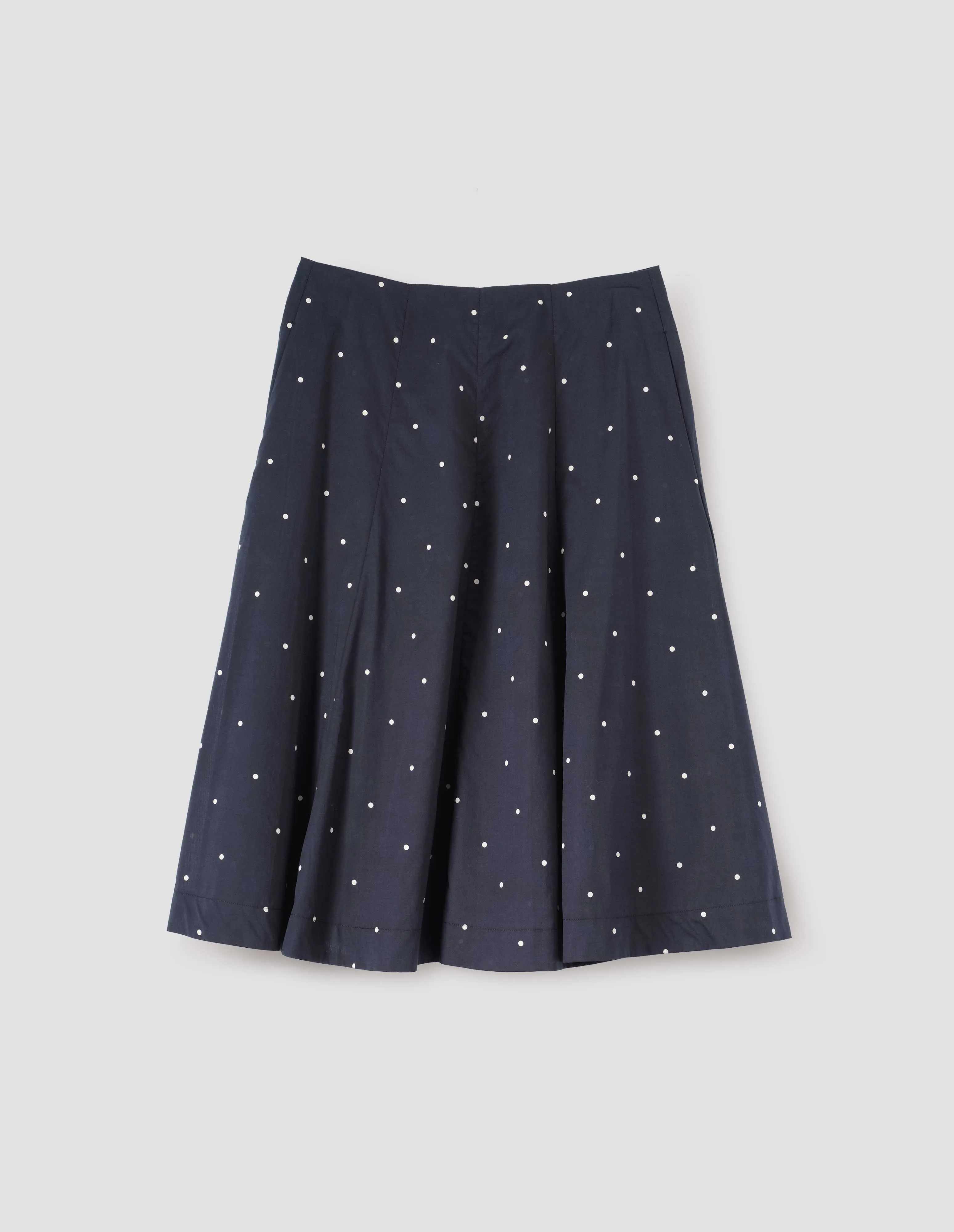 FLARED SKIRT | COTTON POLKA DOT | DARK NAVY / WHITE sold by Margaret Howell product image thumbnail 3
