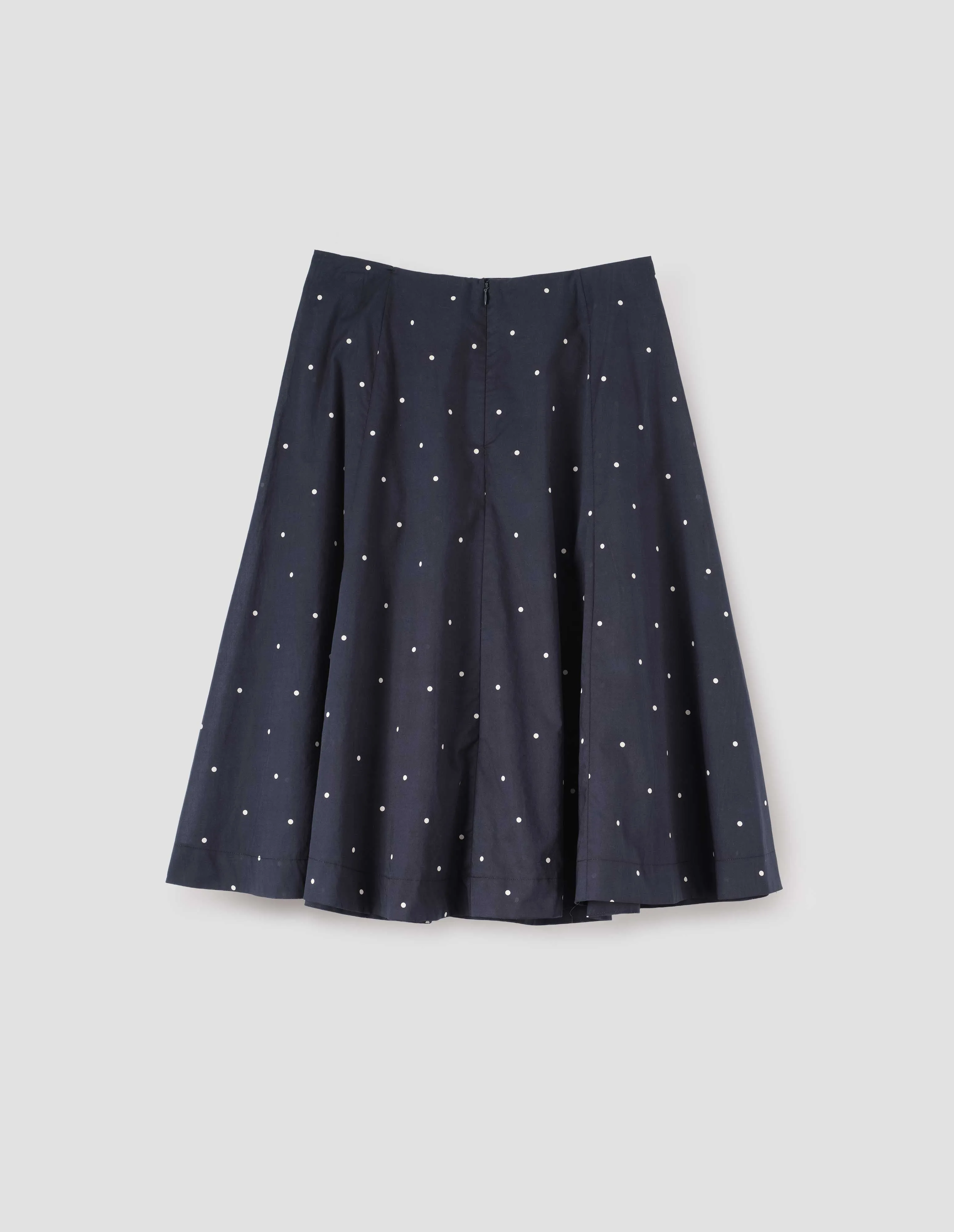 FLARED SKIRT | COTTON POLKA DOT | DARK NAVY / WHITE sold by Margaret Howell product image thumbnail 4