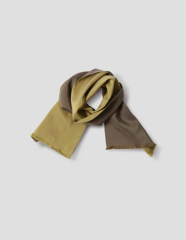 TWO COLOUR SCARF | SILK | OCHRE / KHAKI sold by Margaret Howell