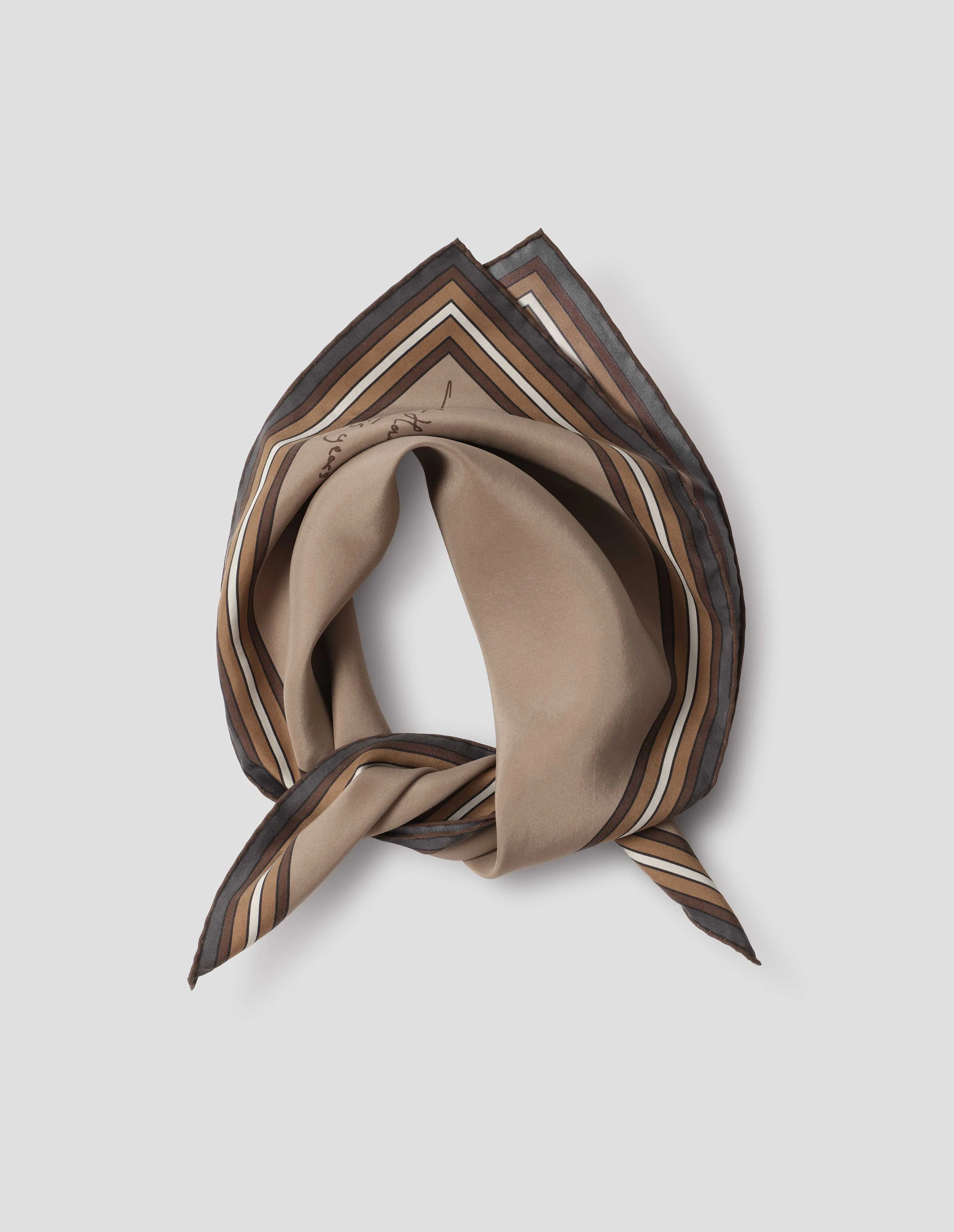ANNIVERSARY BORDER SCARF | SILK | CAMEL / MULTI sold by Margaret Howell product image thumbnail 2