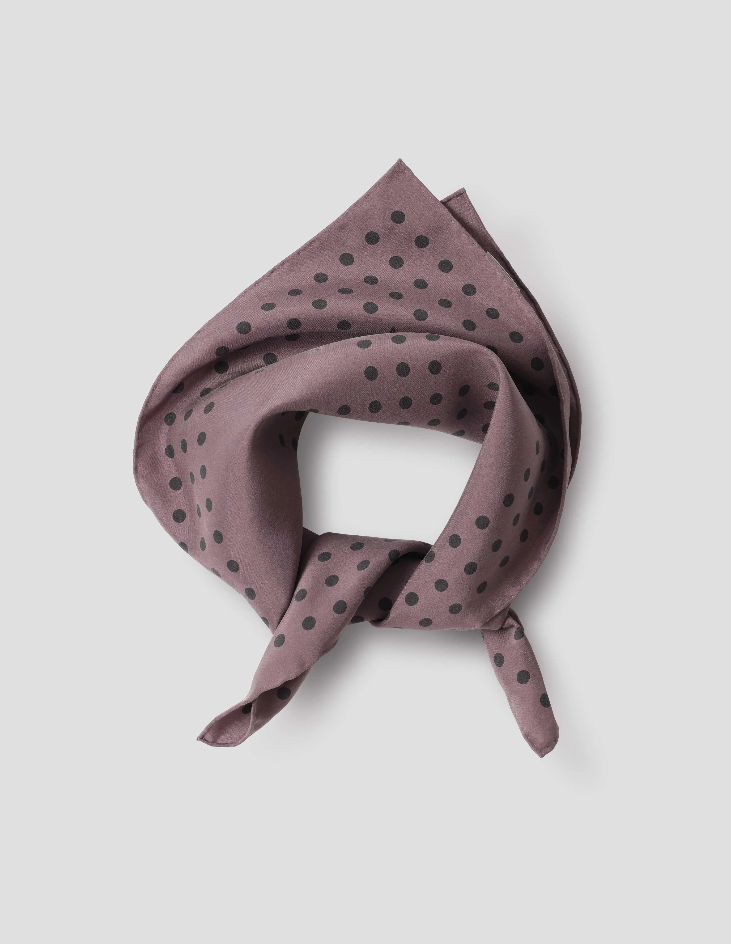 ANNIVERSARY POLKA DOT SCARF | SILK | GRAPE / BLACK sold by Margaret Howell product image thumbnail 2