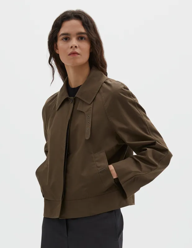 SHORT TRENCH | VENTILE DRY COTTON POPLIN | KHAKI sold by Margaret Howell