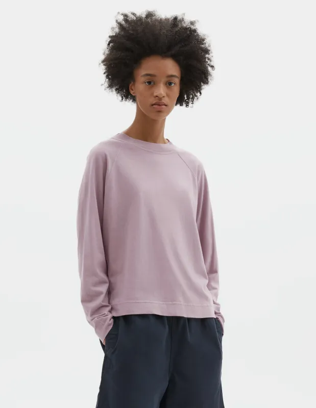 MHL. RAGLAN CREW NECK T SHIRT | ORGANIC COTTON LINEN JERSEY | HEATHER sold by Margaret Howell