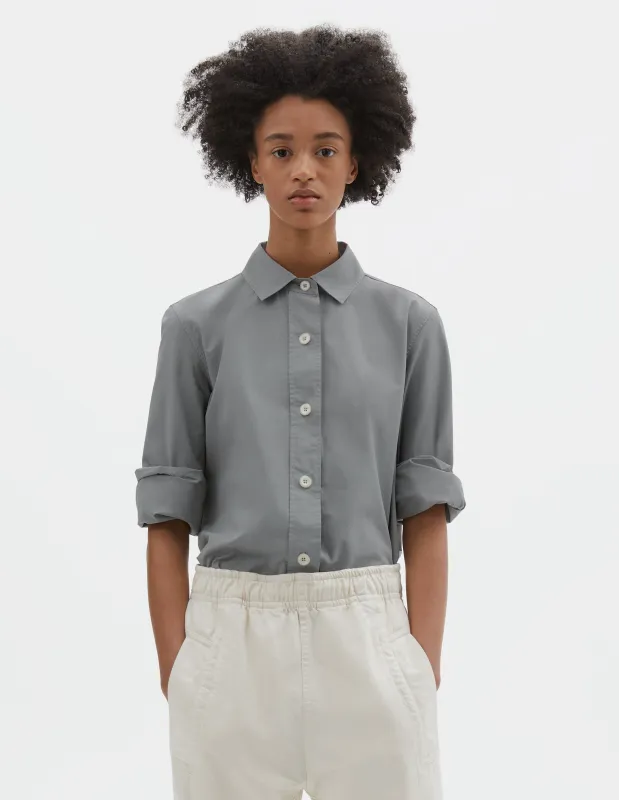 MHL. SIMPLE SHIRT | COMPACT COTTON POPLIN | FOG sold by Margaret Howell