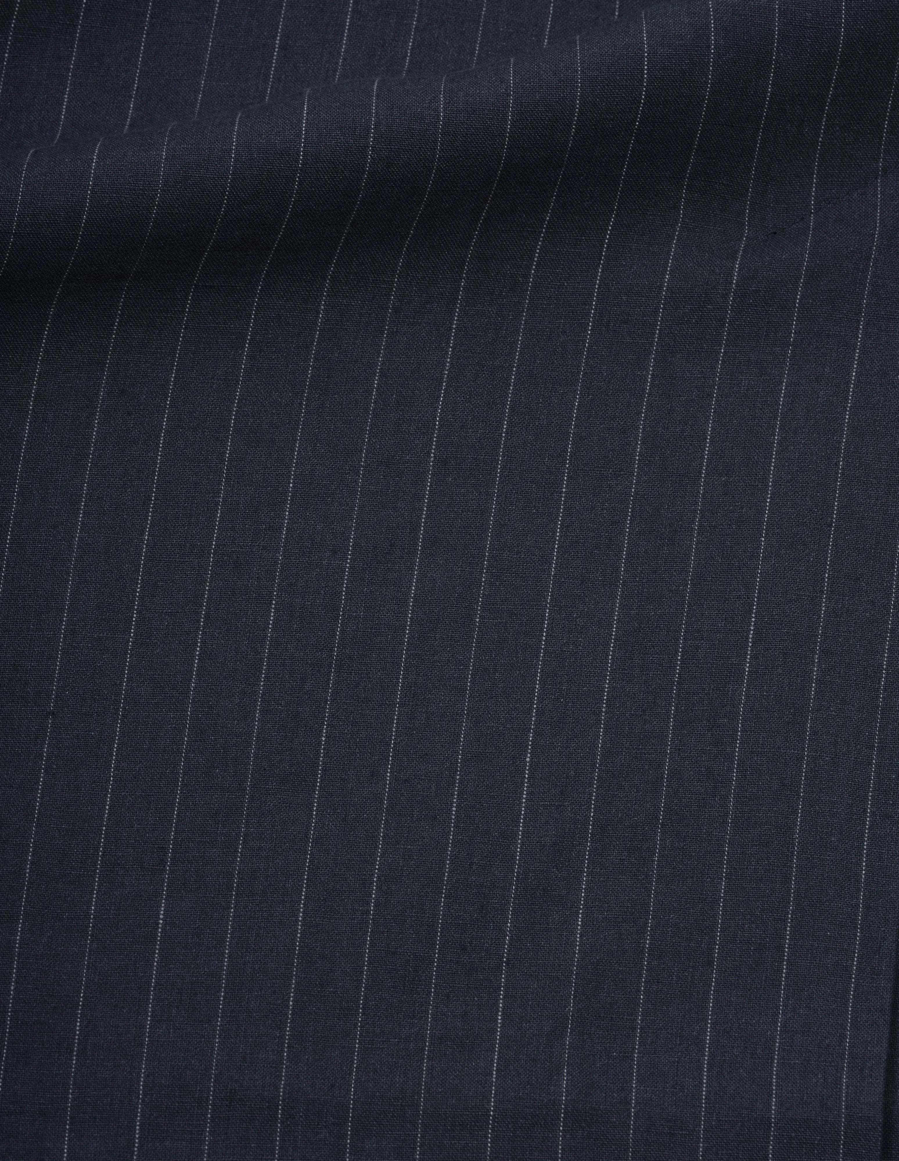 MIDI VENT SKIRT | PINSTRIPE LINEN | NAVY / GREY sold by Margaret Howell product image thumbnail 5