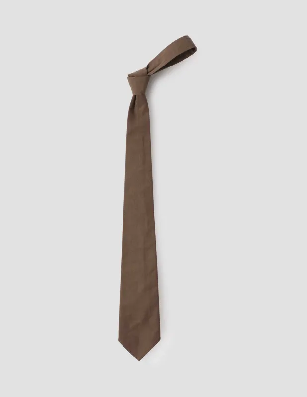 MHL. TIE  | SANDED COTTON POPLIN | UMBER sold by Margaret Howell