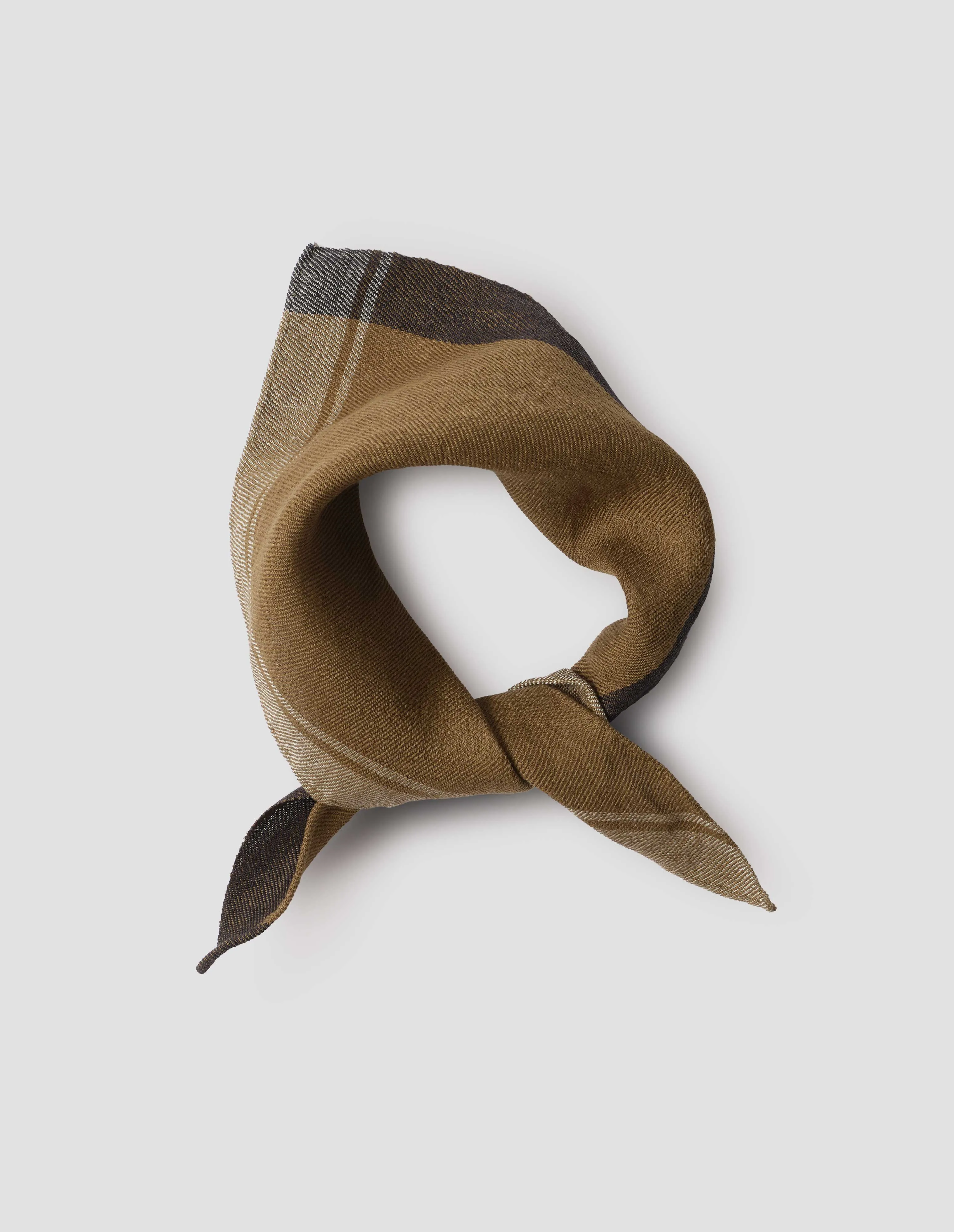SCOUT SCARF | LINEN | TOBACCO / BLACK sold by Margaret Howell
