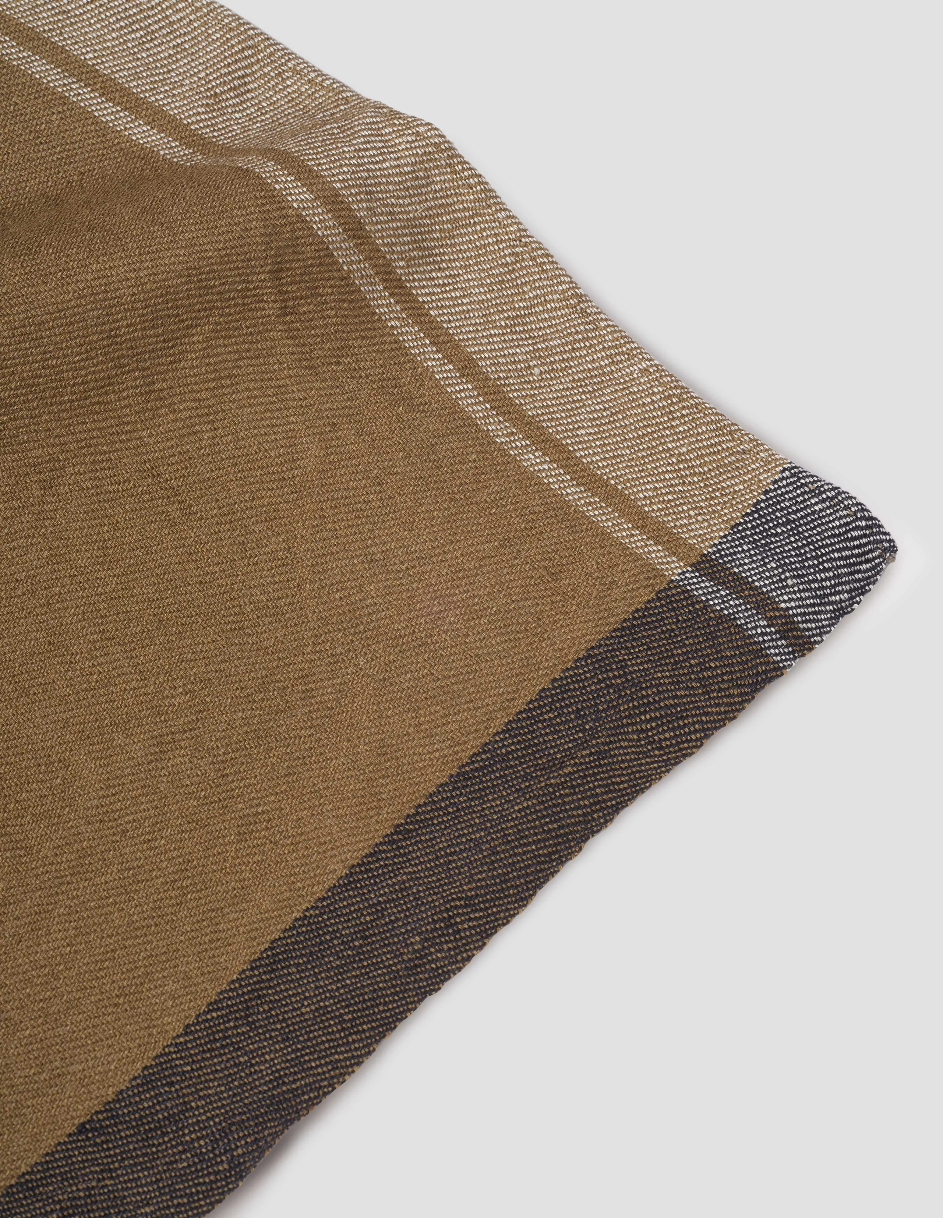 SCOUT SCARF | LINEN | TOBACCO / BLACK sold by Margaret Howell product image thumbnail 3