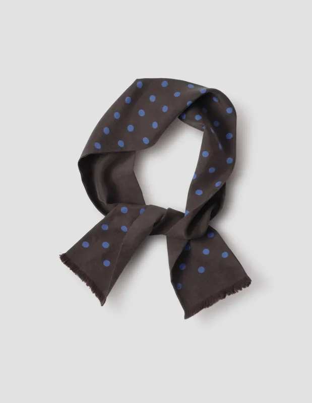 POLKA DOT TIE SCARF | SILK | EBONY / COBALT sold by Margaret Howell