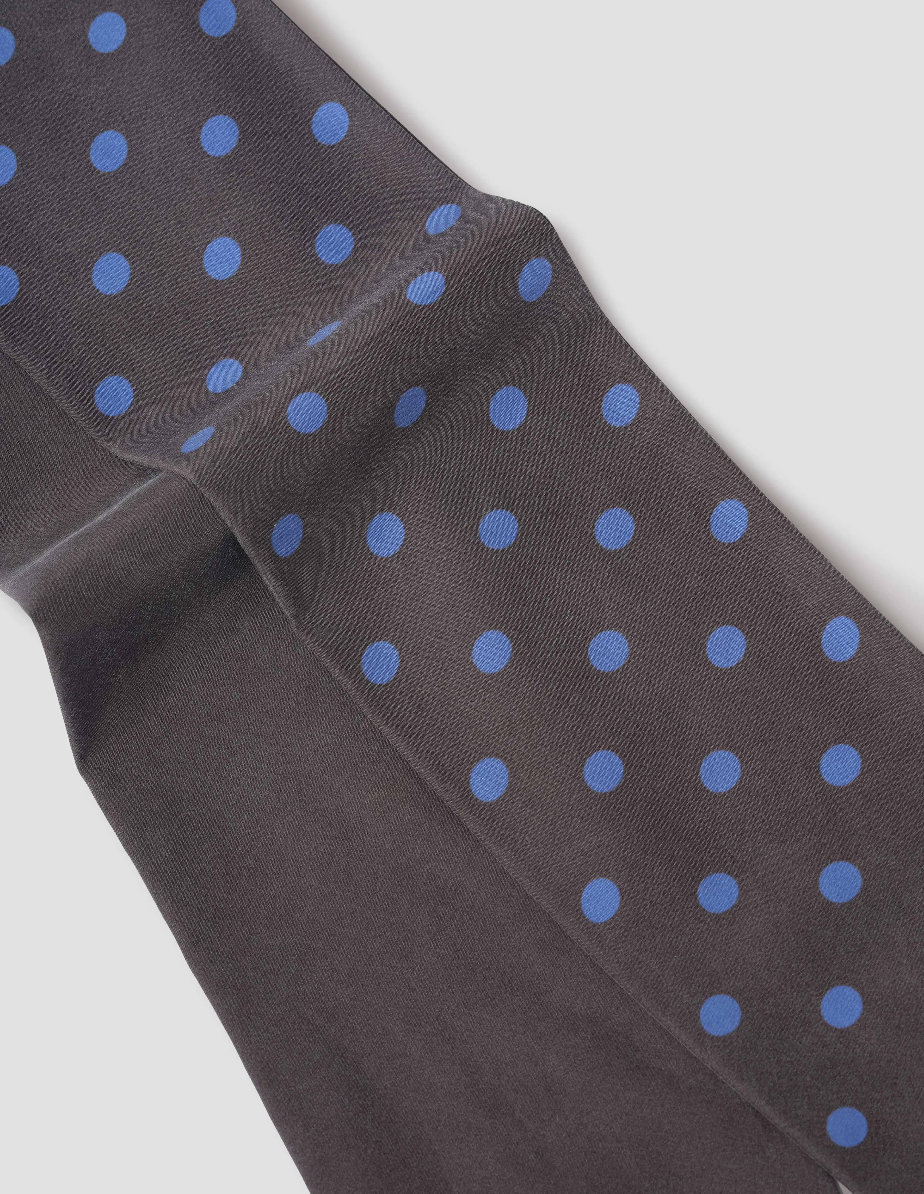 POLKA DOT TIE SCARF | SILK | EBONY / COBALT sold by Margaret Howell product image thumbnail 2