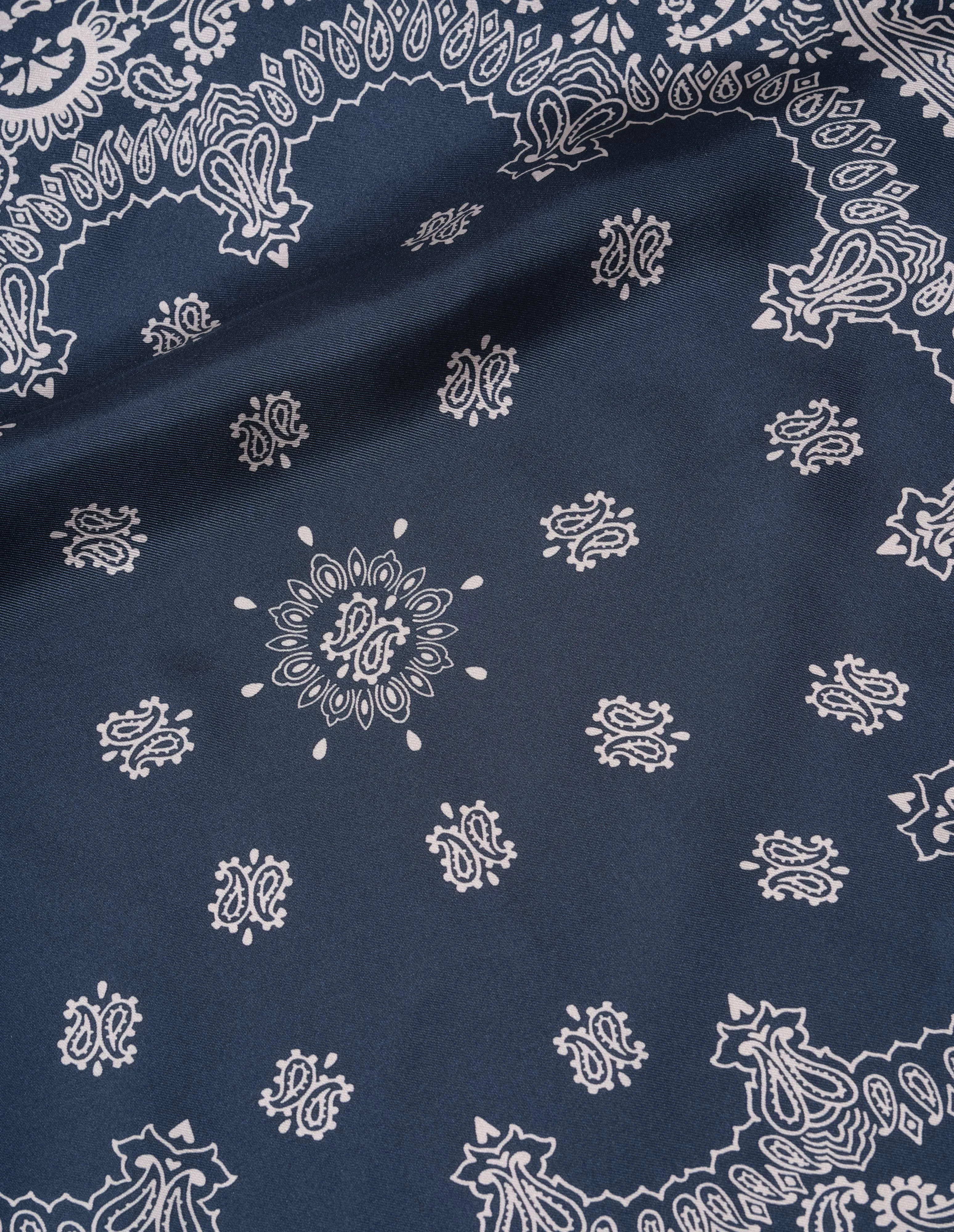 PAISLEY BANDANA | SILK TWILL | NAVY / STONE sold by Margaret Howell product image thumbnail 3
