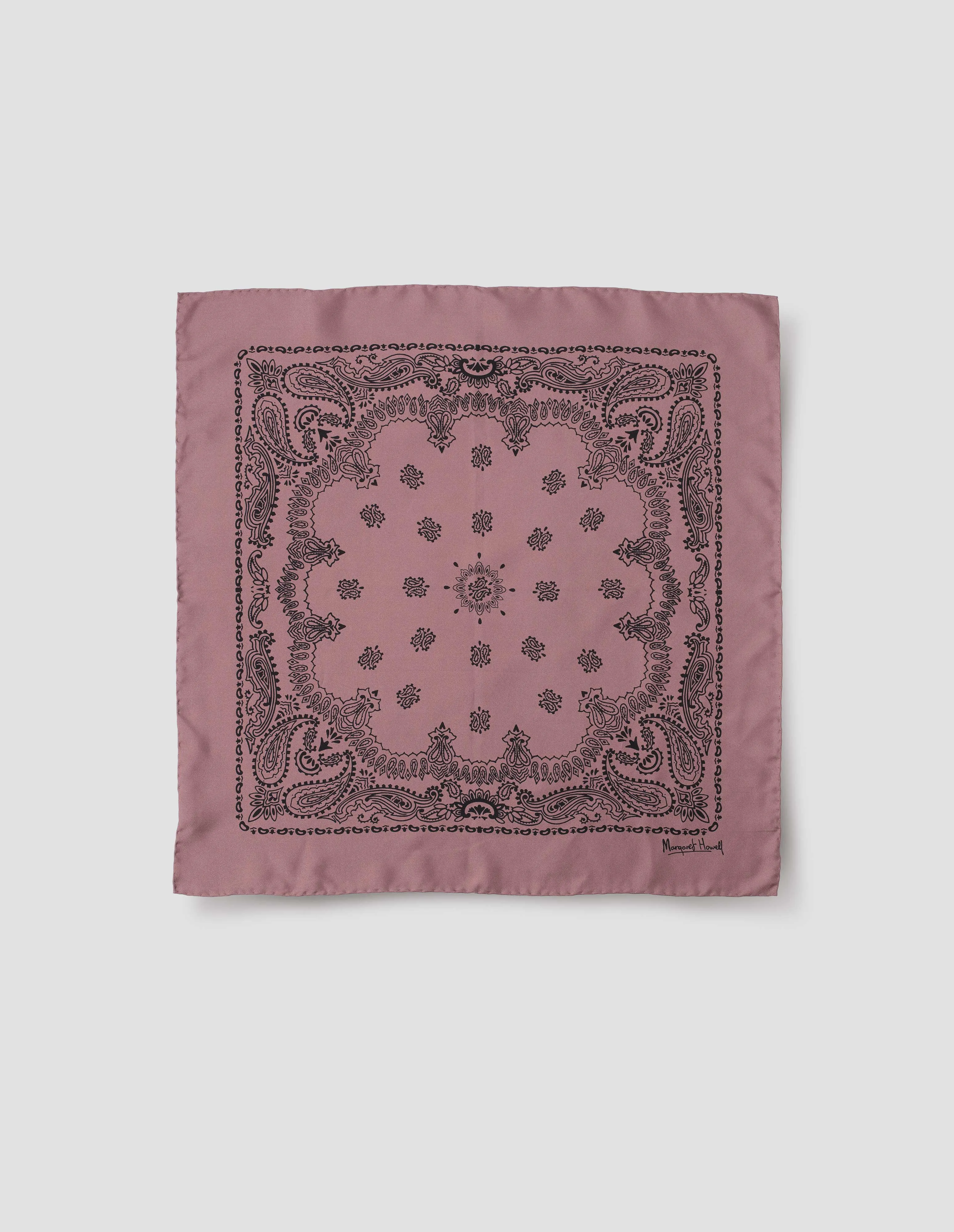 PAISLEY BANDANA | SILK TWILL | MINERAL PINK / BLACK sold by Margaret Howell