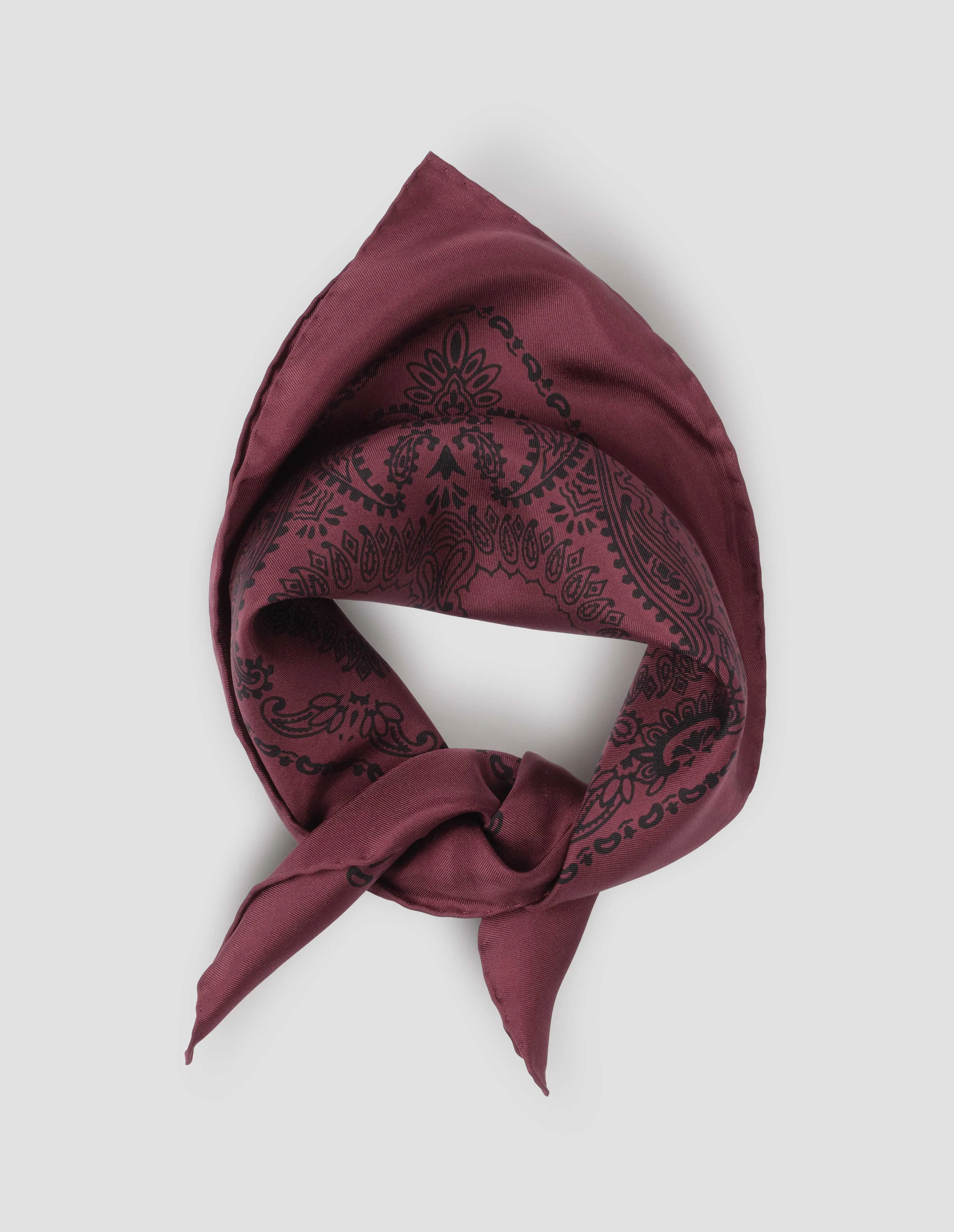 PAISLEY BANDANA | SILK TWILL | RASPBERRY / BLACK sold by Margaret Howell product image thumbnail 2