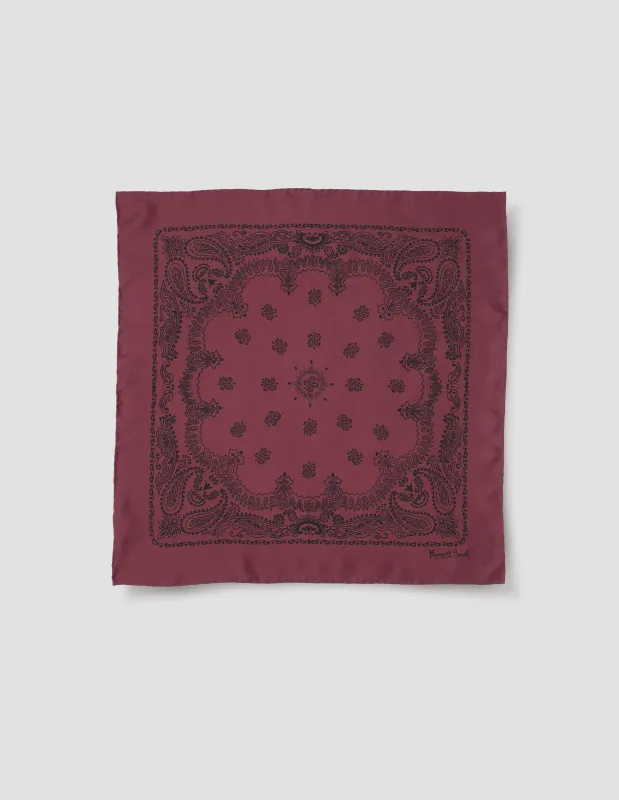 PAISLEY BANDANA | SILK TWILL | RASPBERRY / BLACK sold by Margaret Howell