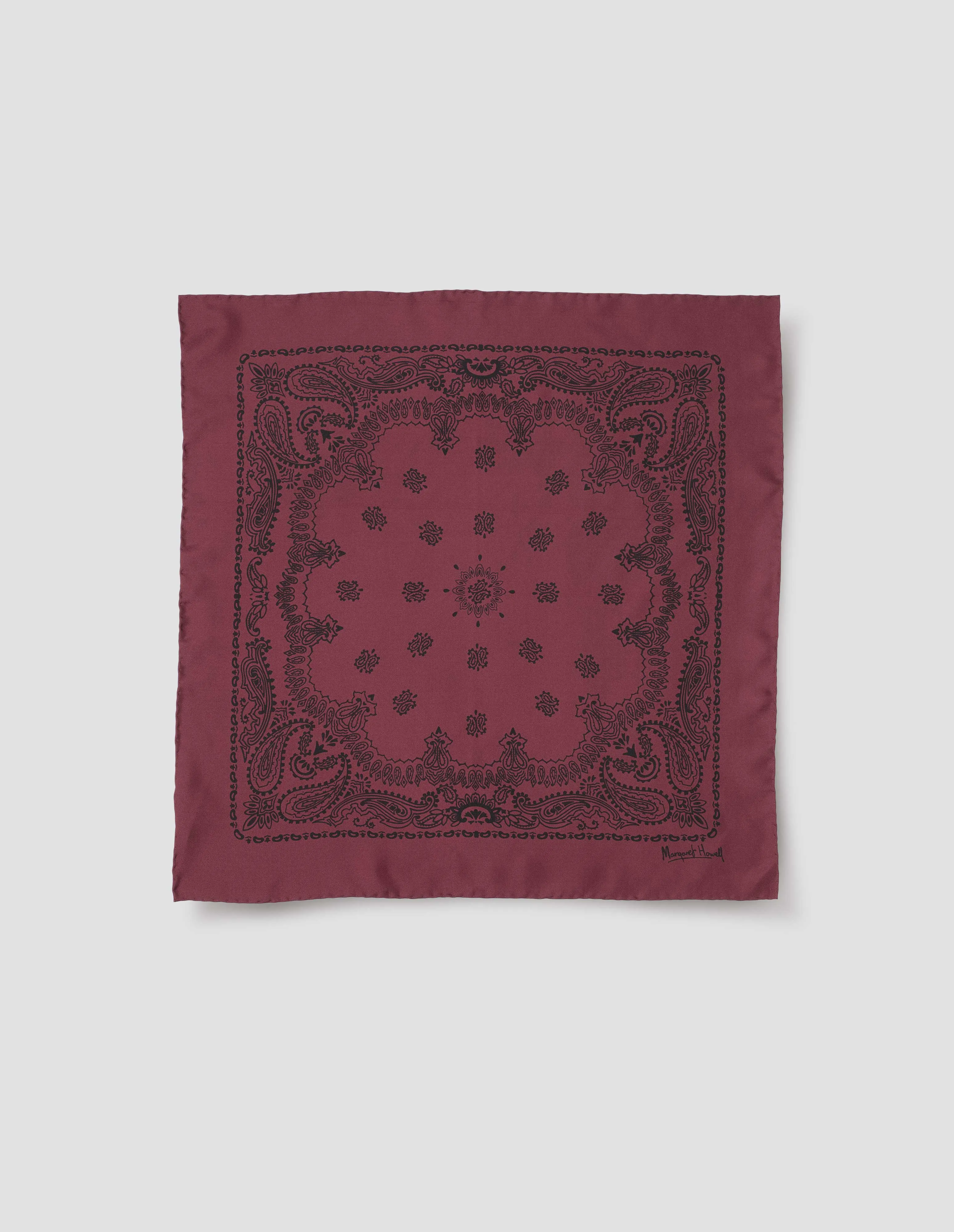 PAISLEY BANDANA | SILK TWILL | RASPBERRY / BLACK sold by Margaret Howell