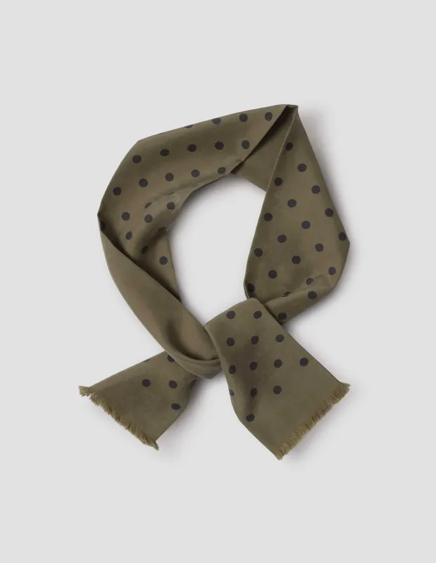 POLKA DOT TIE SCARF | SILK | DARK STONE / BLACK sold by Margaret Howell
