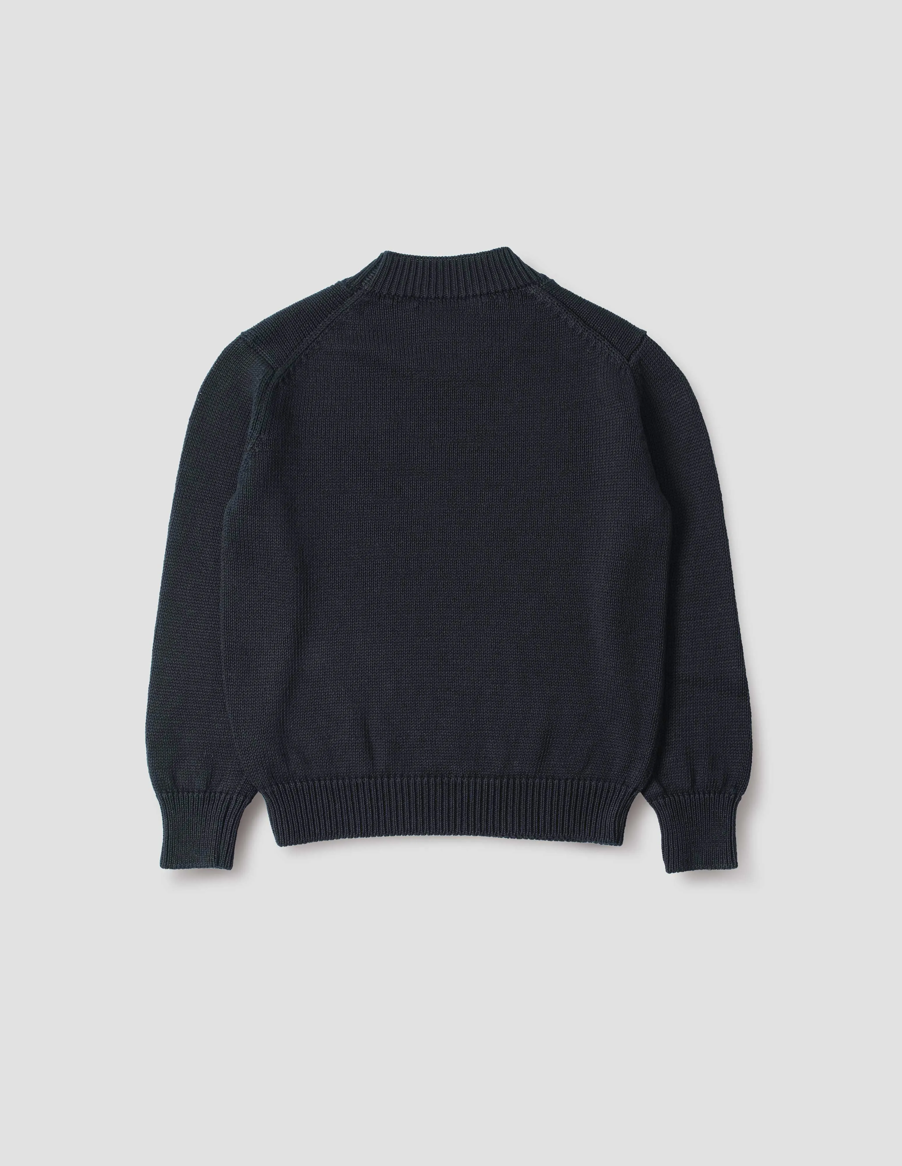 CHUNKY CREW NECK JUMPER | LINEN COTTON | MIDNIGHT sold by Margaret Howell product image thumbnail 5