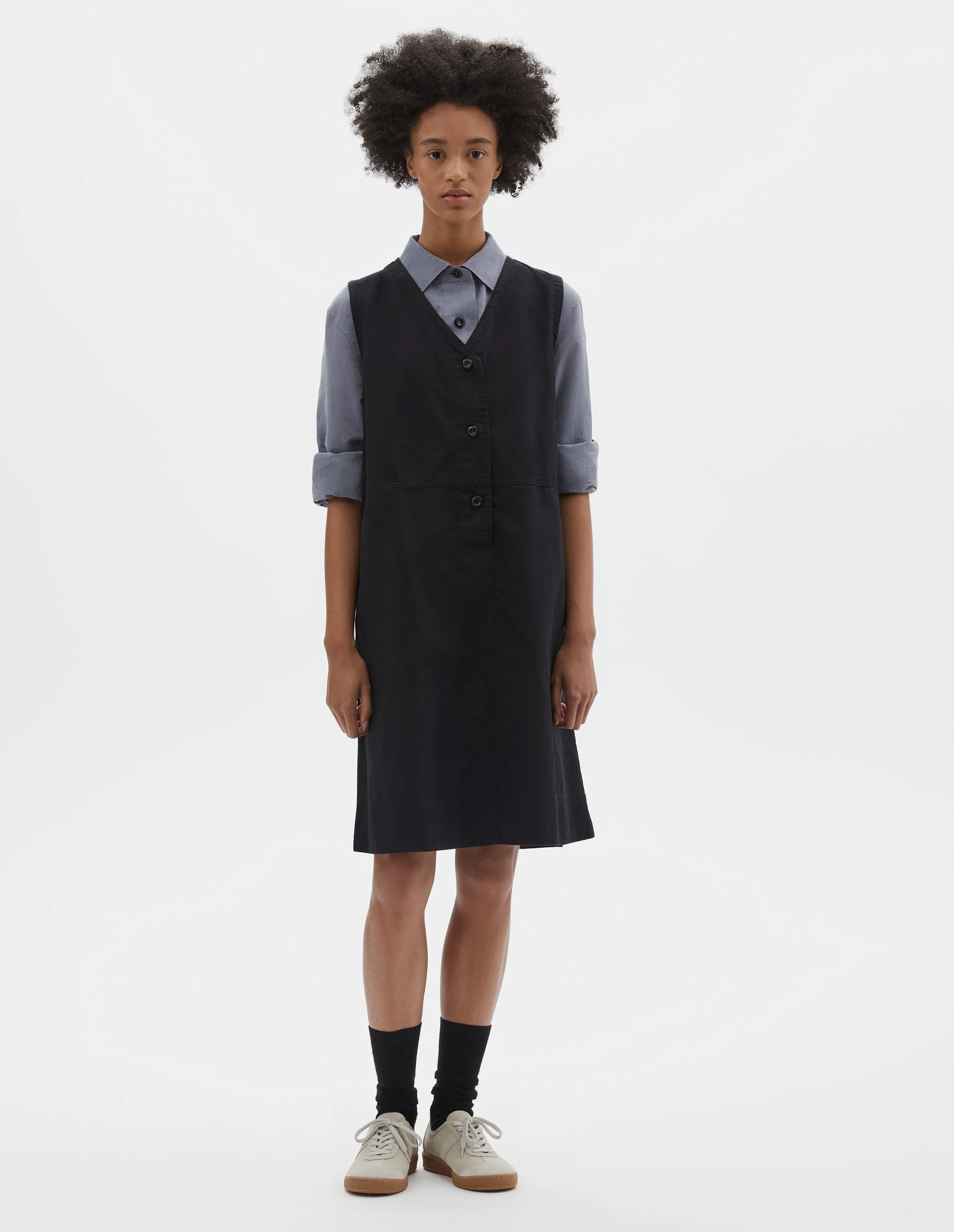 MHL. UNIFORM DRESS | DENIM PLAINWEAVE | BLACK sold by Margaret Howell