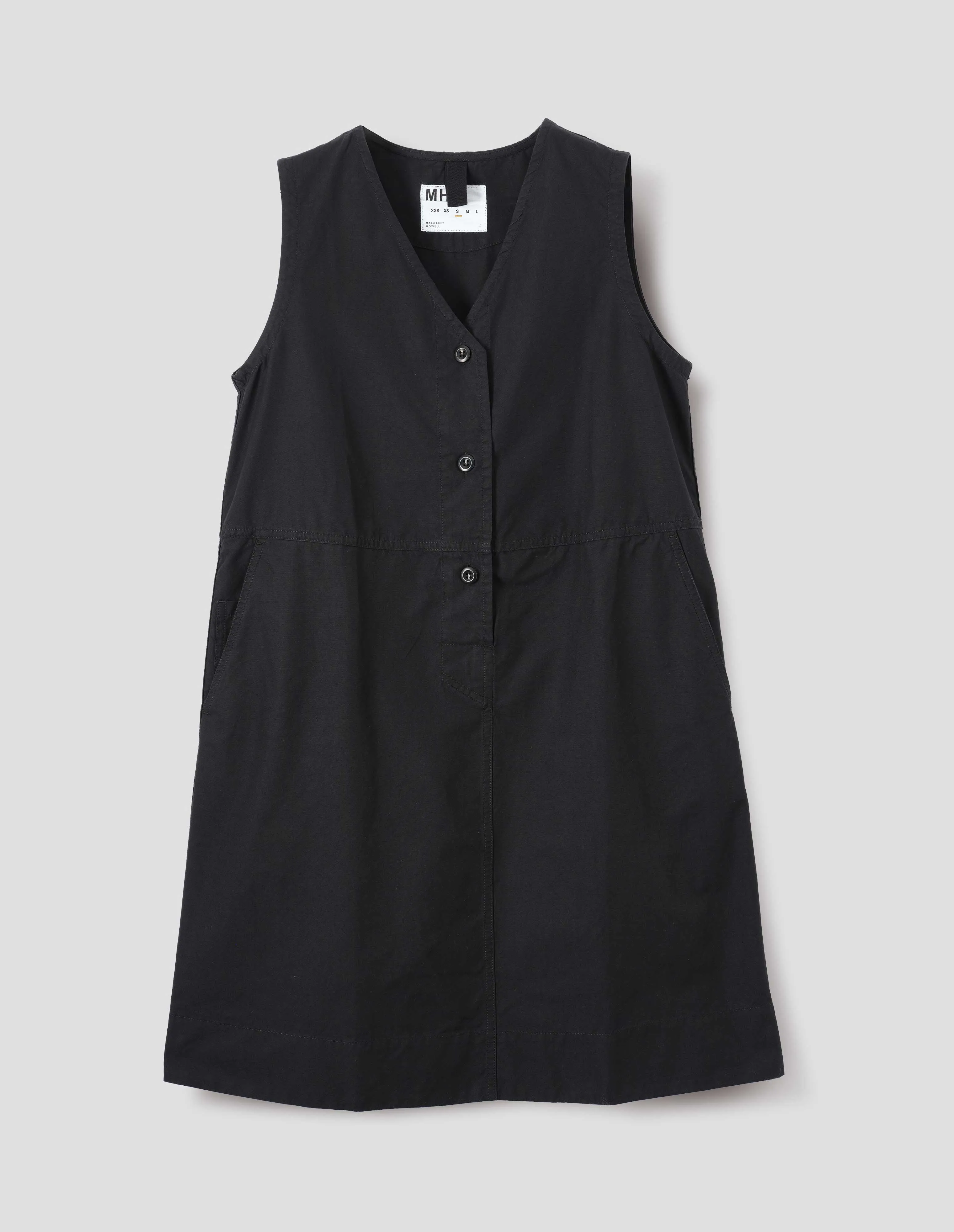 MHL. UNIFORM DRESS | DENIM PLAINWEAVE | BLACK sold by Margaret Howell product image thumbnail 3
