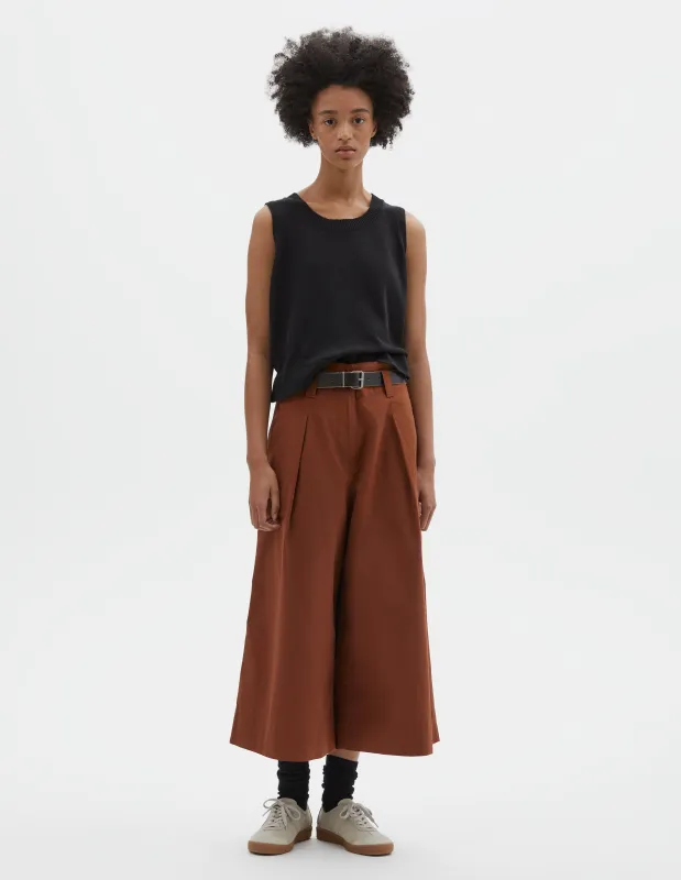 MHL. WIDE LEG CULOTTES | LIGHT COTTON PLAINWEAVE | CLAY sold by Margaret Howell