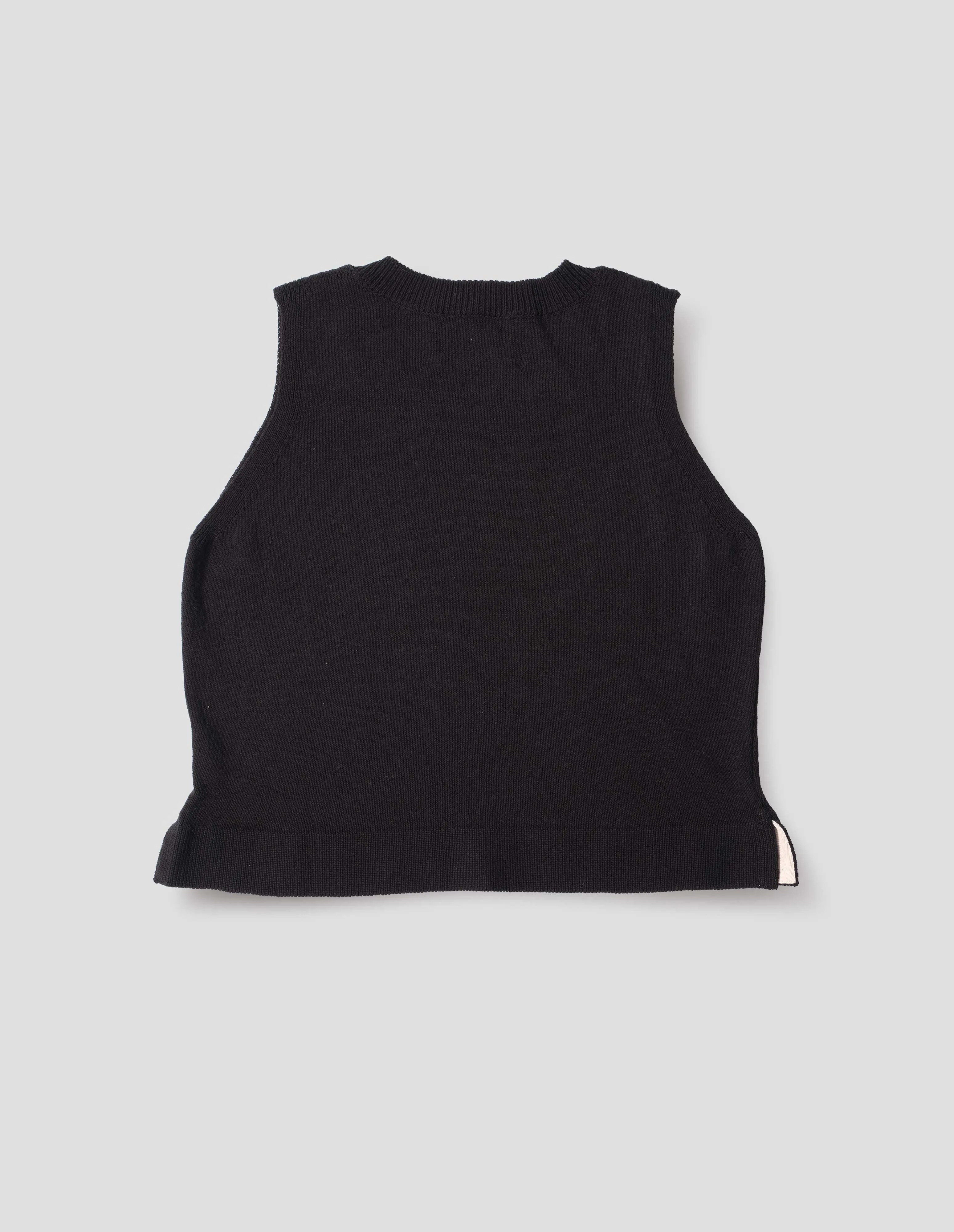 MHL. KNITTED TANK TOP | COTTON LINEN | OFF BLACK sold by Margaret Howell product image thumbnail 5