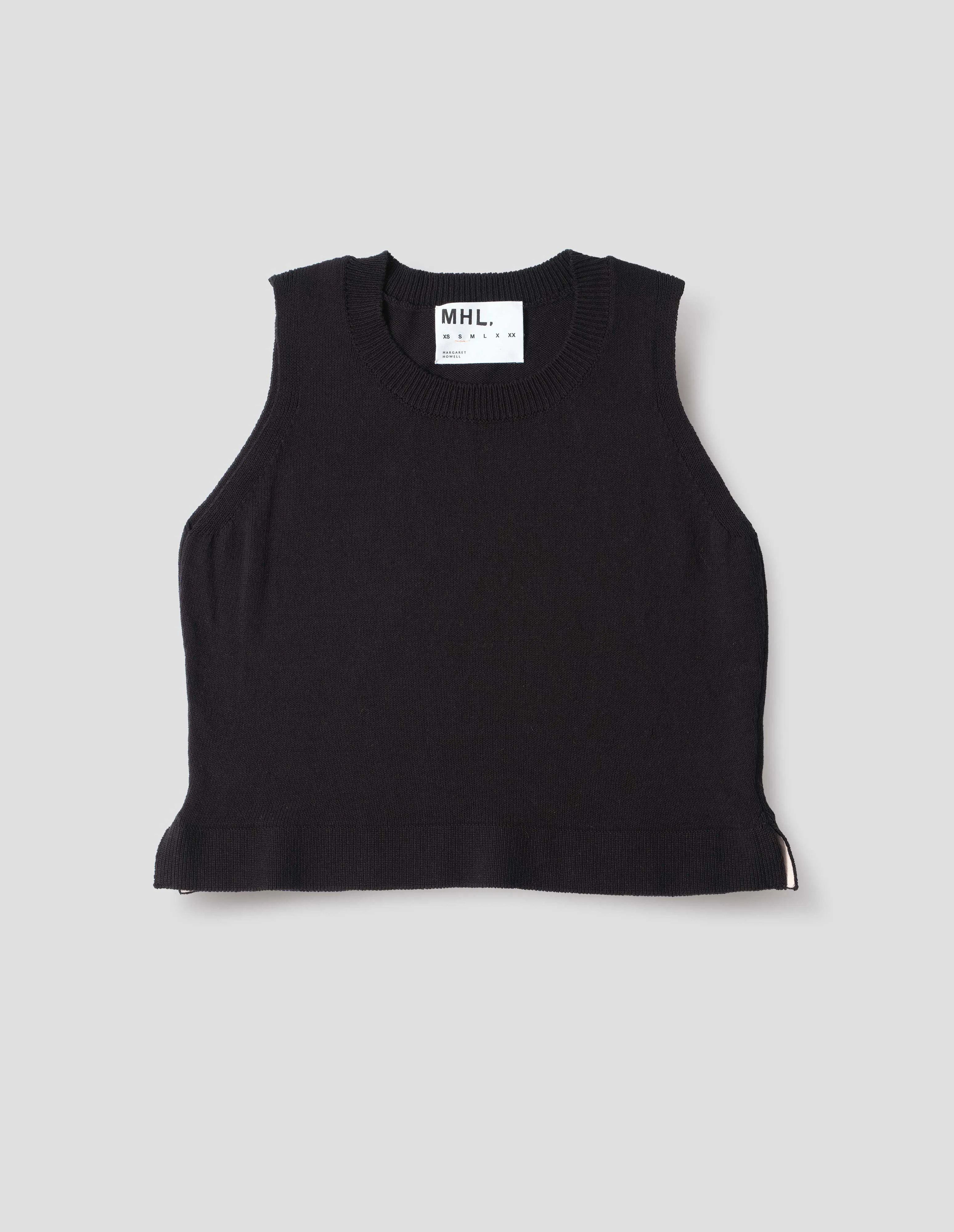 MHL. KNITTED TANK TOP | COTTON LINEN | OFF BLACK sold by Margaret Howell product image thumbnail 4