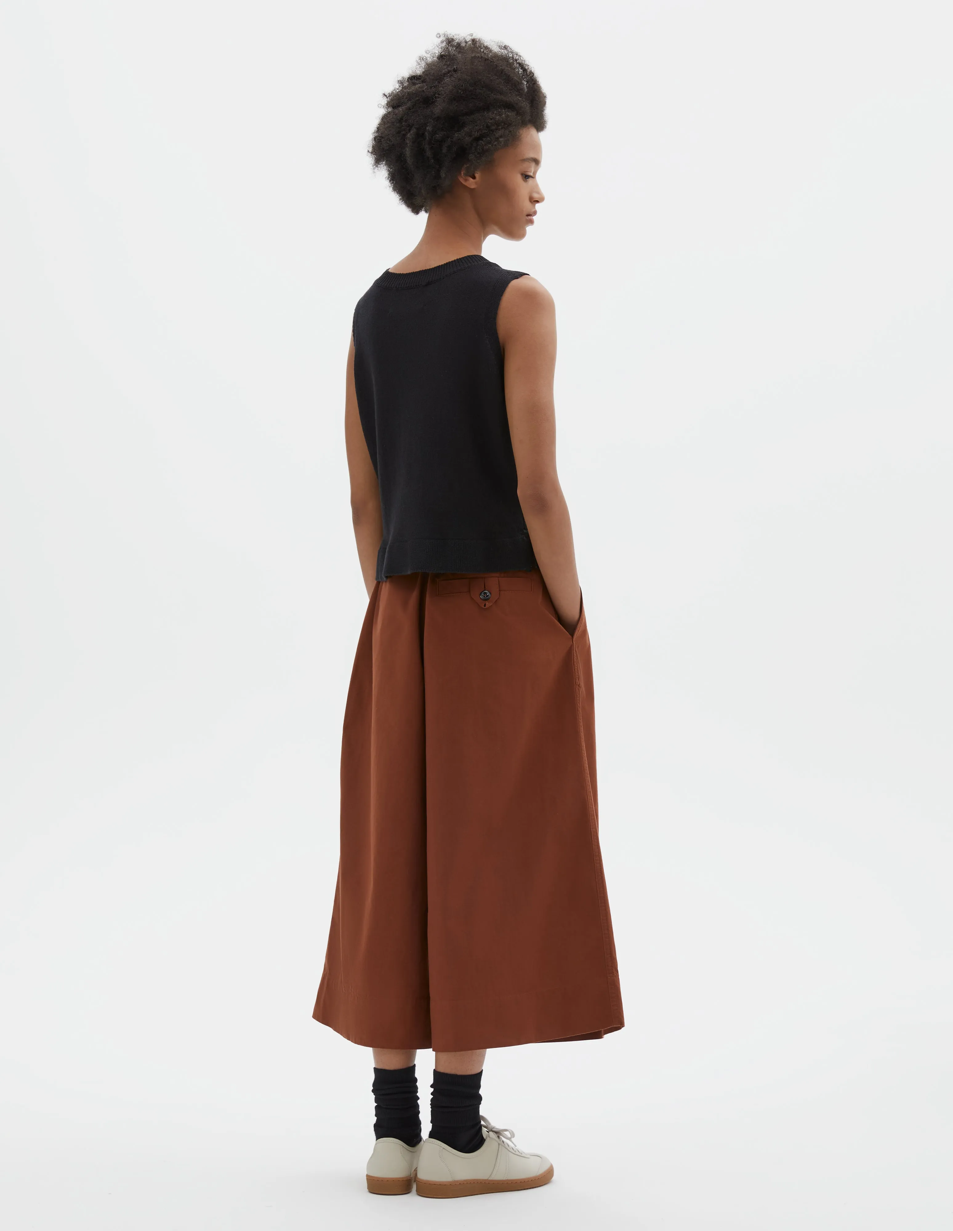MHL. KNITTED TANK TOP | COTTON LINEN | OFF BLACK sold by Margaret Howell product image thumbnail 3