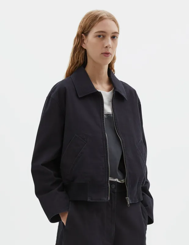 MHL. ZIP UP BOMBER JACKET | INDIGO TWILL | INDIGO made by Margaret Howell
