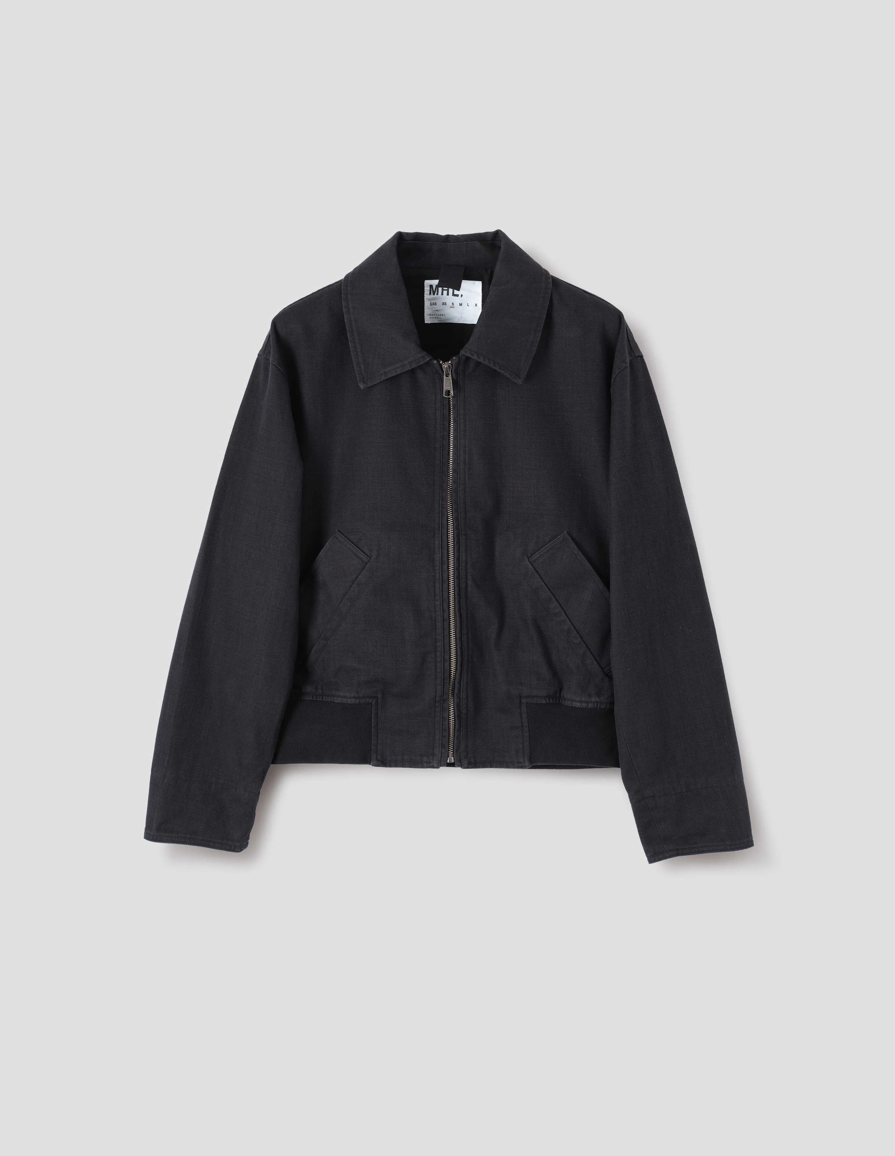 MHL. ZIP UP BOMBER JACKET | INDIGO TWILL | INDIGO sold by Margaret Howell product image thumbnail 4