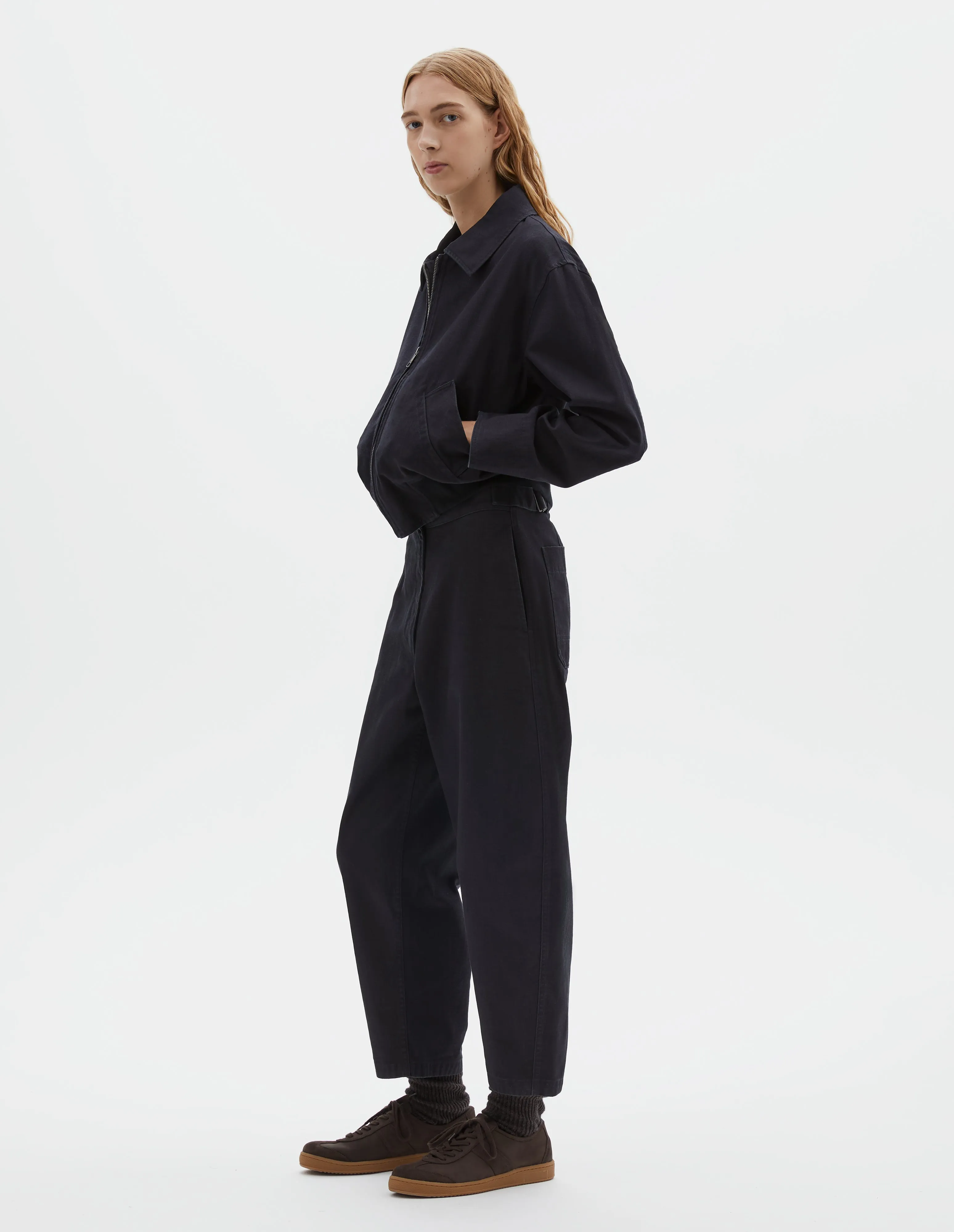 MHL. ZIP UP BOMBER JACKET | INDIGO TWILL | INDIGO sold by Margaret Howell product image thumbnail 2