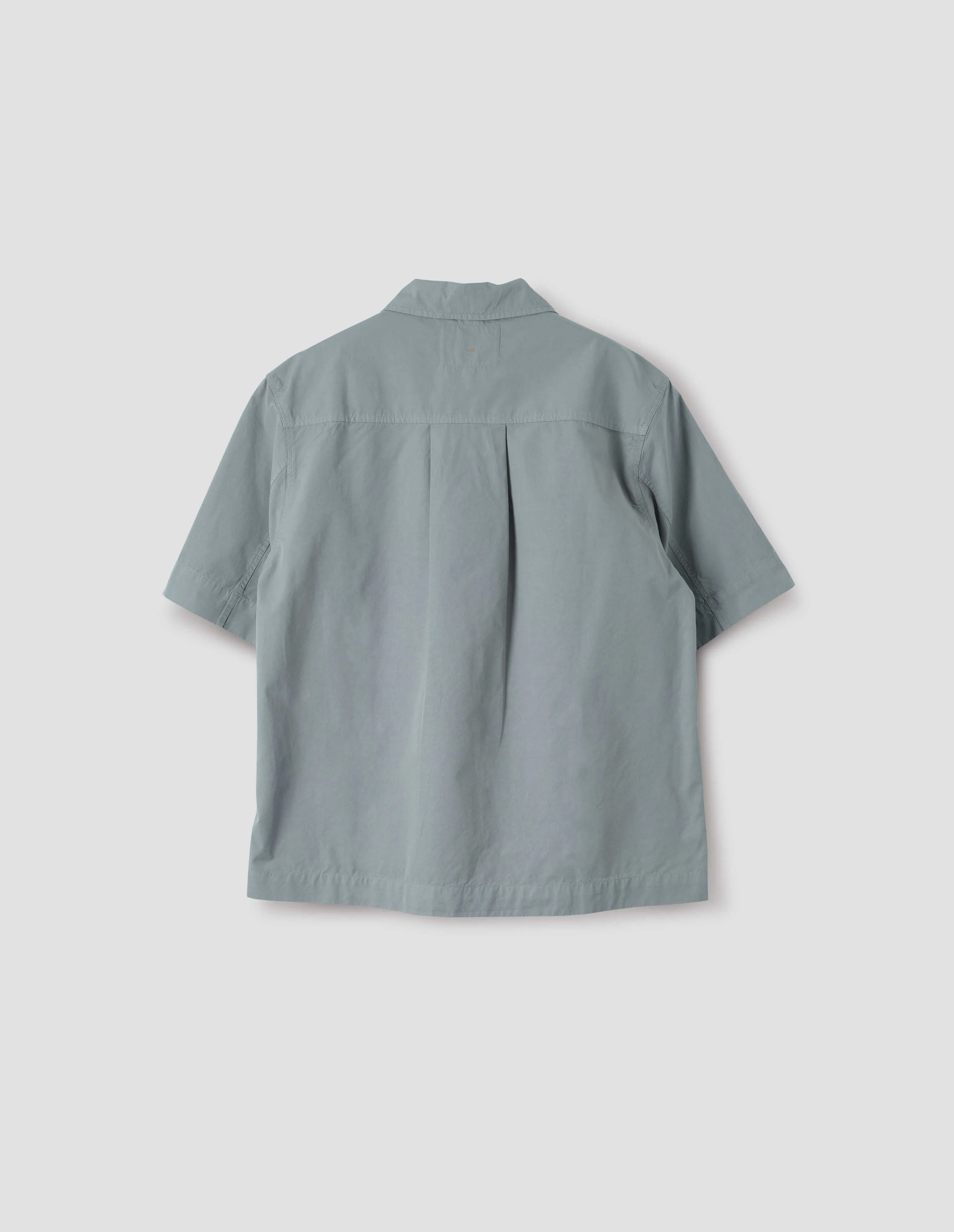 MHL. HALF ZIP SHIRT | COMPACT COTTON POPLIN | FOG sold by Margaret Howell product image thumbnail 5
