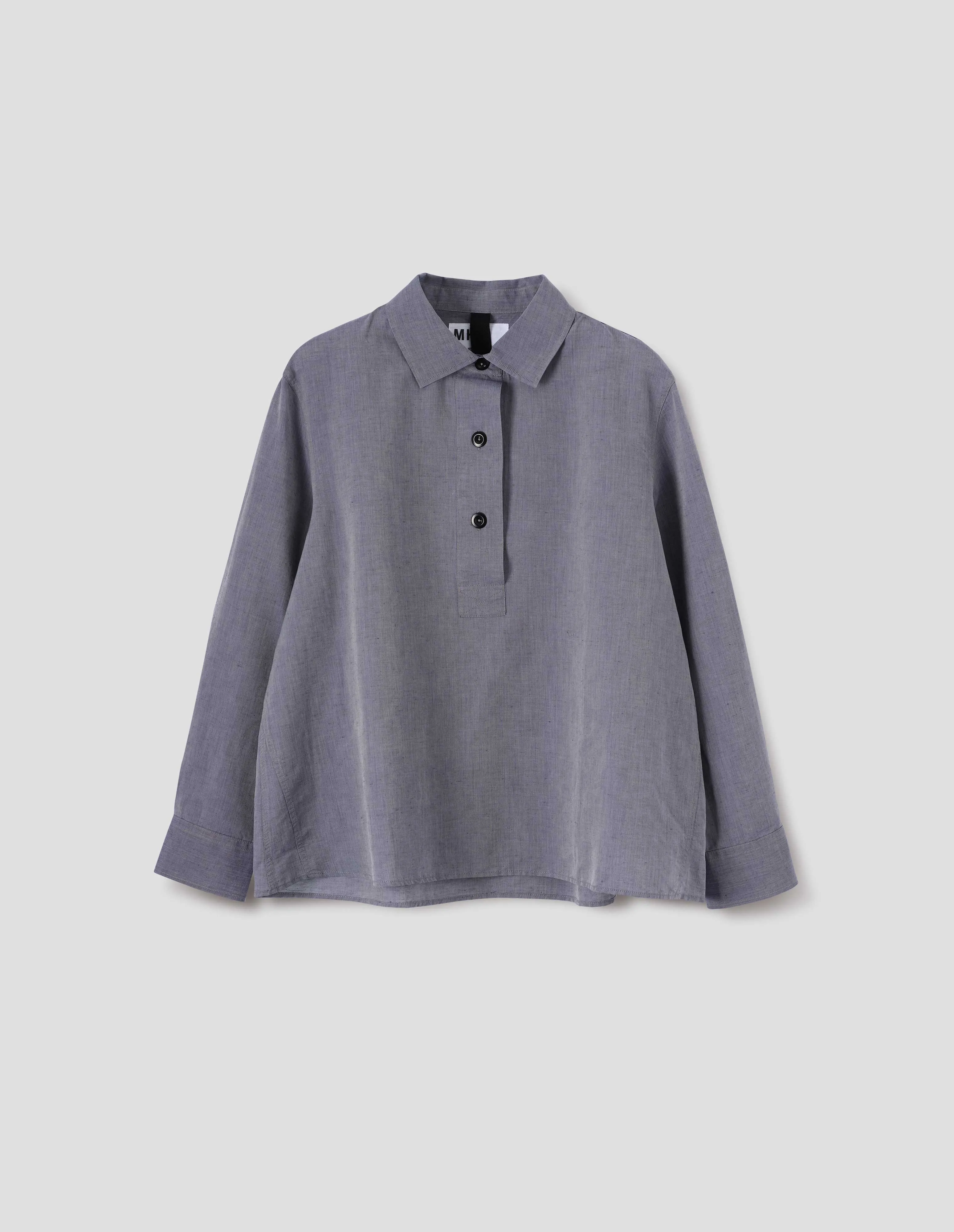 MHL. SWING SHIRT | LIGHTWEIGHT COTTON LINEN | STORM BLUE sold by Margaret Howell product image thumbnail 4